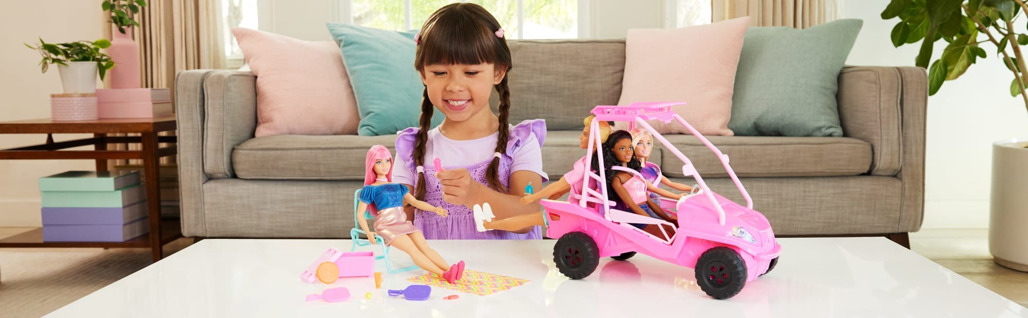 Barbie Los Misterios de Barbie: Detectives en la Playa Vehículo de Juguete Buggy de Playa