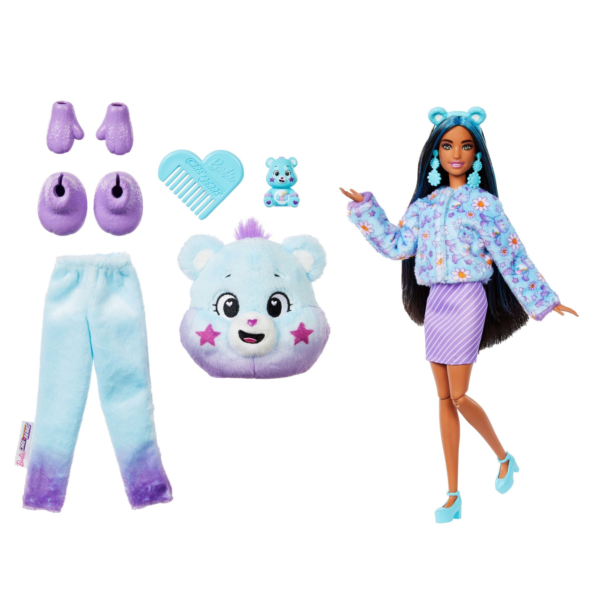 Barbie Cutie Reveal Care Bears Doll & Accessories, Series 2 Dream Bright Bear With 10 Surprises