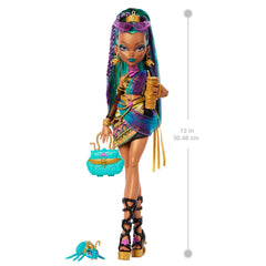 Monster High Nefera De Nile Doll With Pet Scarab Lavish And 7 Accessories Like Purse And Snacks