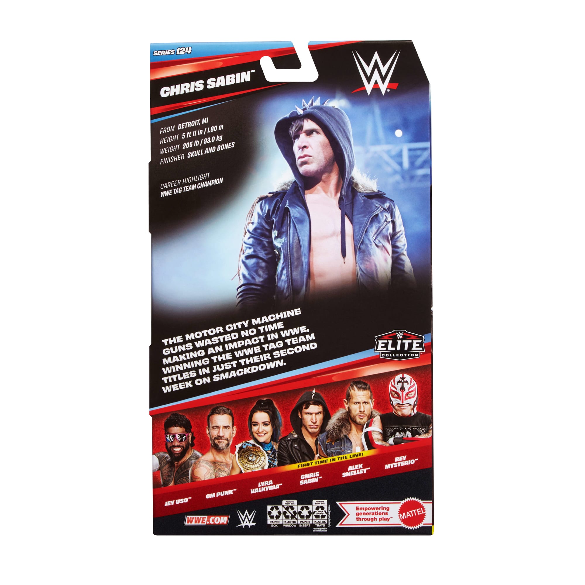 WWE Elite Chris Sabin Action Figure, Series #124, 6-Inch Collectible With Articulation & Accessories