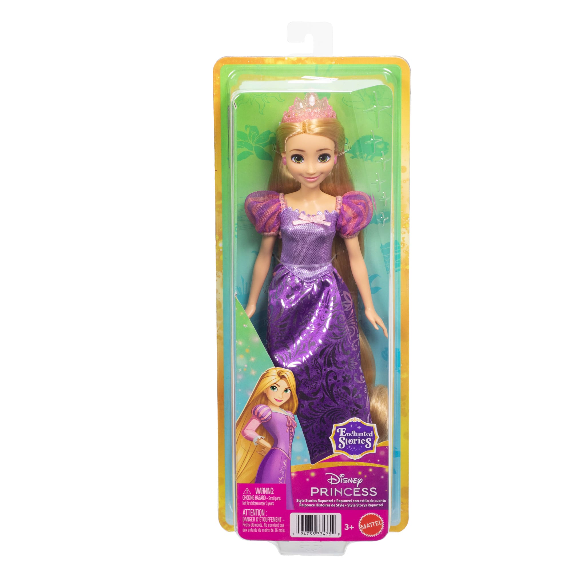 Disney Princess Enchanted Stories Rapunzel Fashion Doll With Sparkling Dress & Accessories, Posable