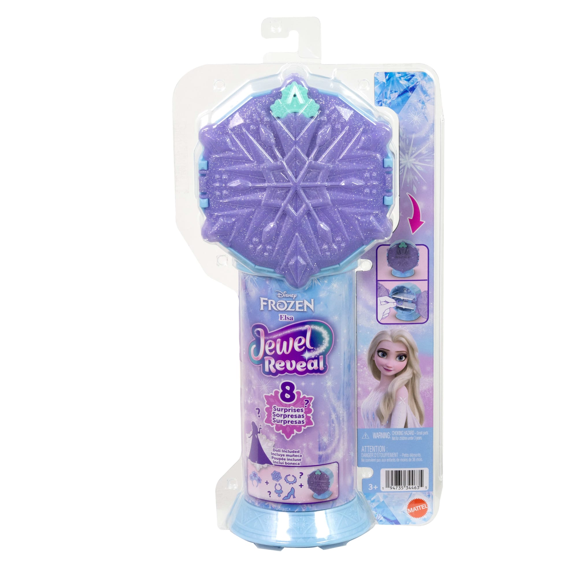 Disney Frozen Jewel Reveal Elsa Fashion Doll W/ 8 Surprises including Gem Box & 10 Accessories