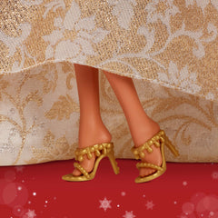 Barbie Signature 2025 Holiday Barbie Fashion Doll, Seasonal Collector, Dark Brown Hair With Silver & Gold Gown