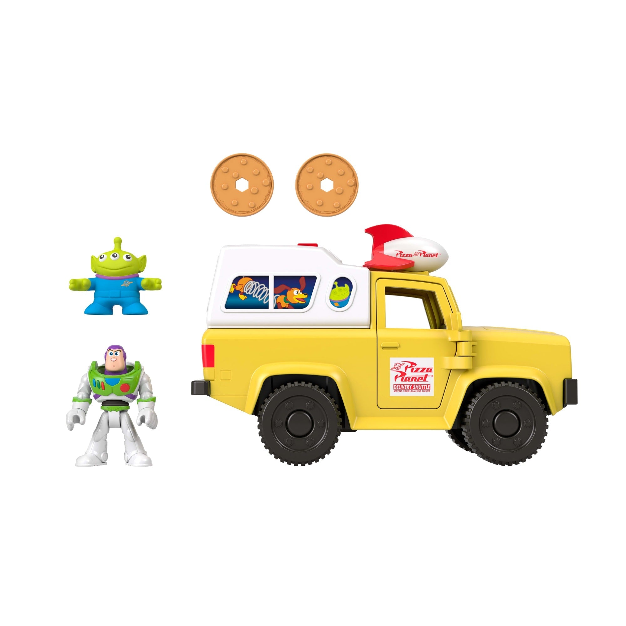 Imaginext Disney And Pixar Toy Story Pizza Planet Truck With Buzz Lightyear & Alien Action Figures
