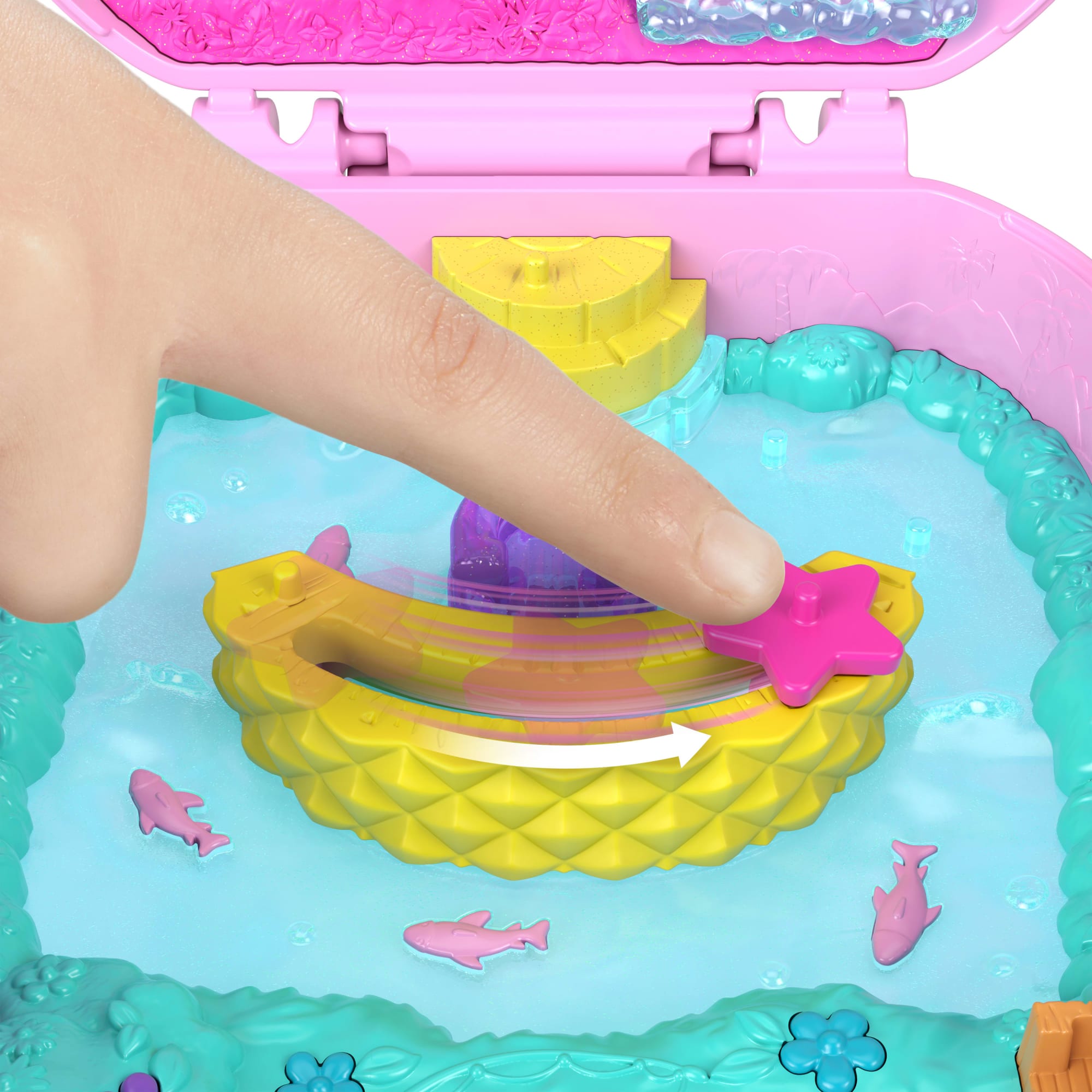 Polly Pocket Pineapple Monkey Compact Playset With 1 Micro Doll And Pet, Travel Toy With Fruit Accessories