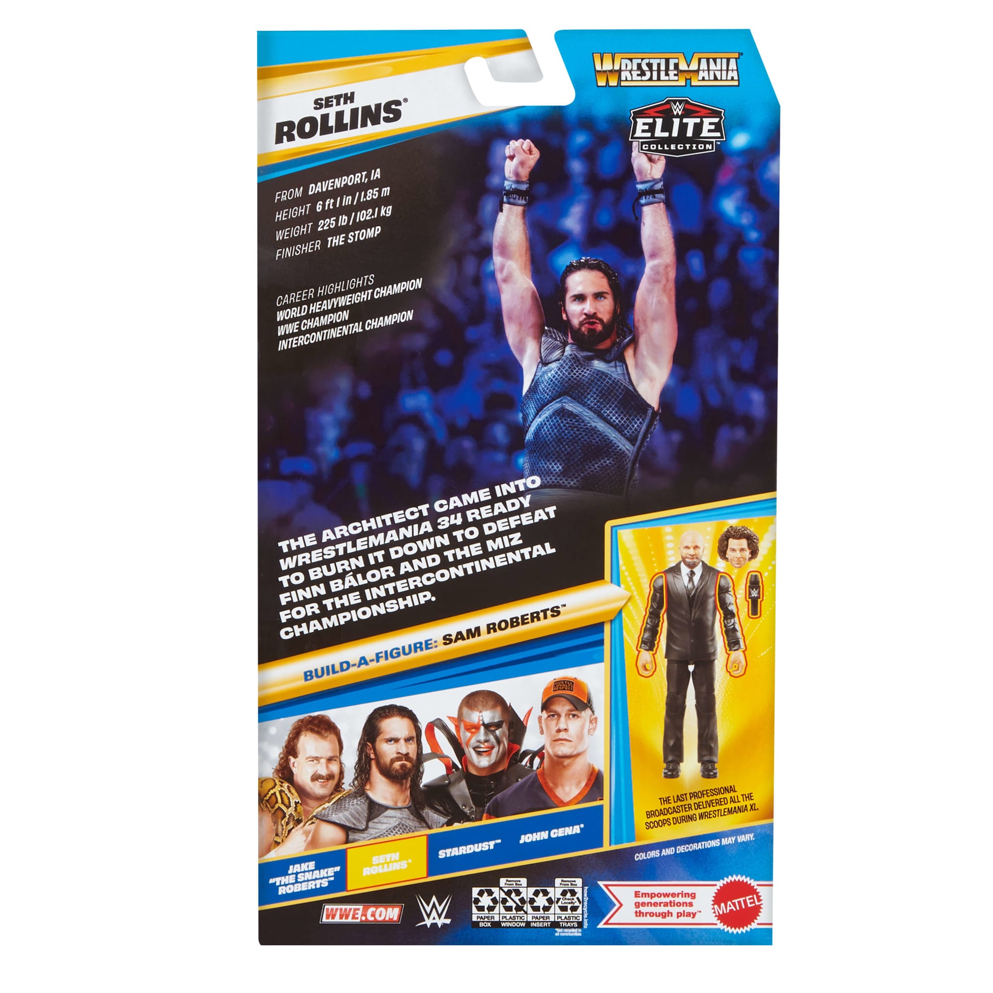 WWE Elite Collection Premium Live Event Seth Rollins Action Figure Set, Wrestlemania Collectible