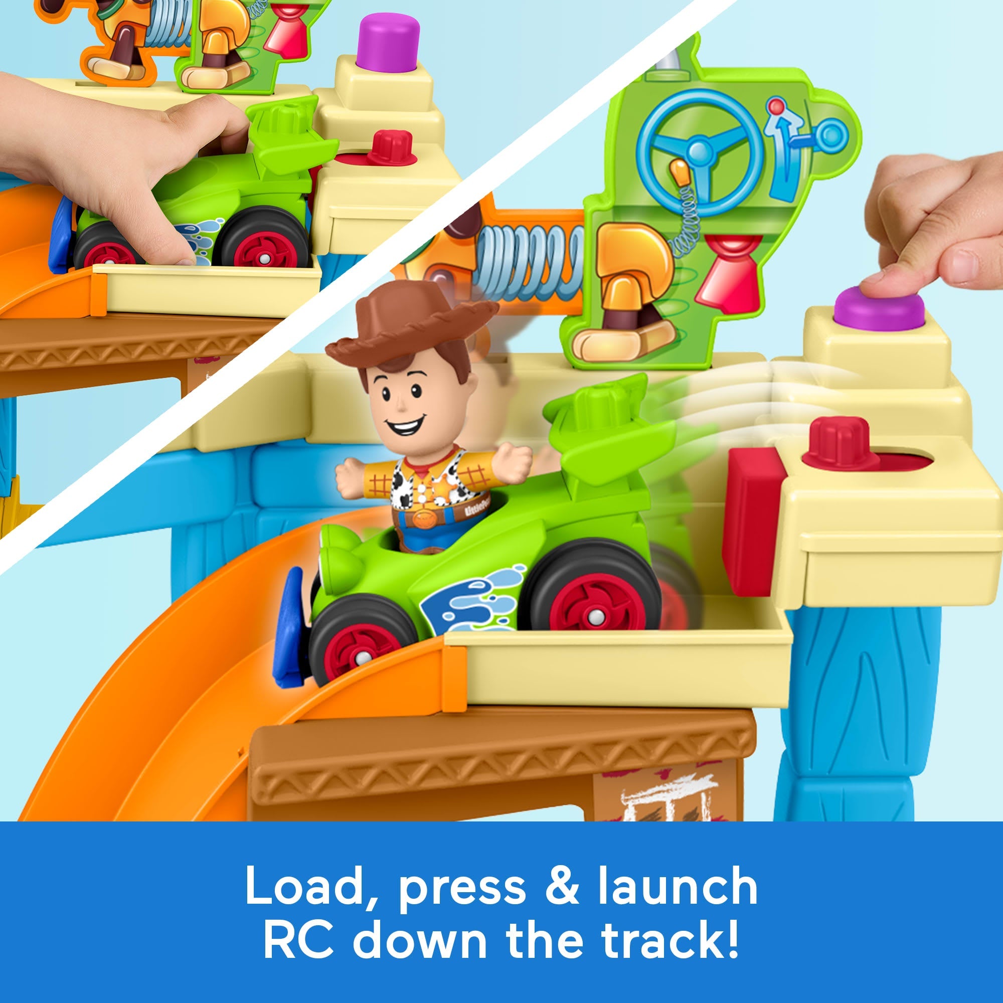 Fisher-Price Little People Disney & Pixar Toy Story Andy's Room Toddler Playset, Woody & RC Vehicle