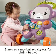 Fisher-Price Learn With Me Purple Monkey Walker Baby Learning Toy With Music & Lights
