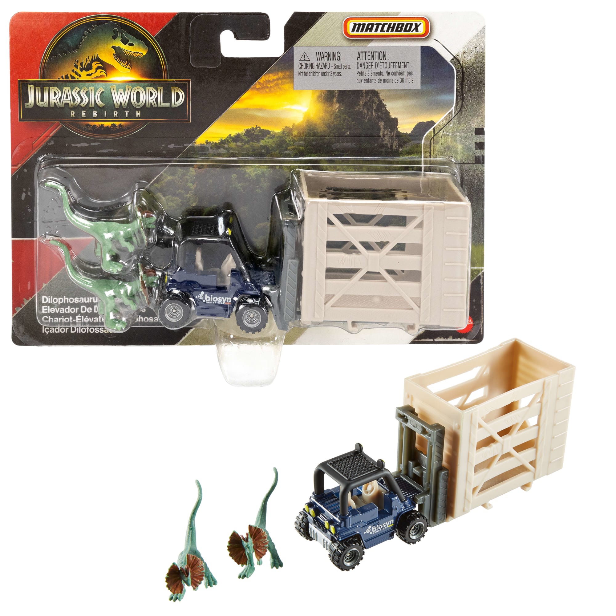 Matchbox Vehículo de Juguete Jurassic World Transportador Dinosaurios