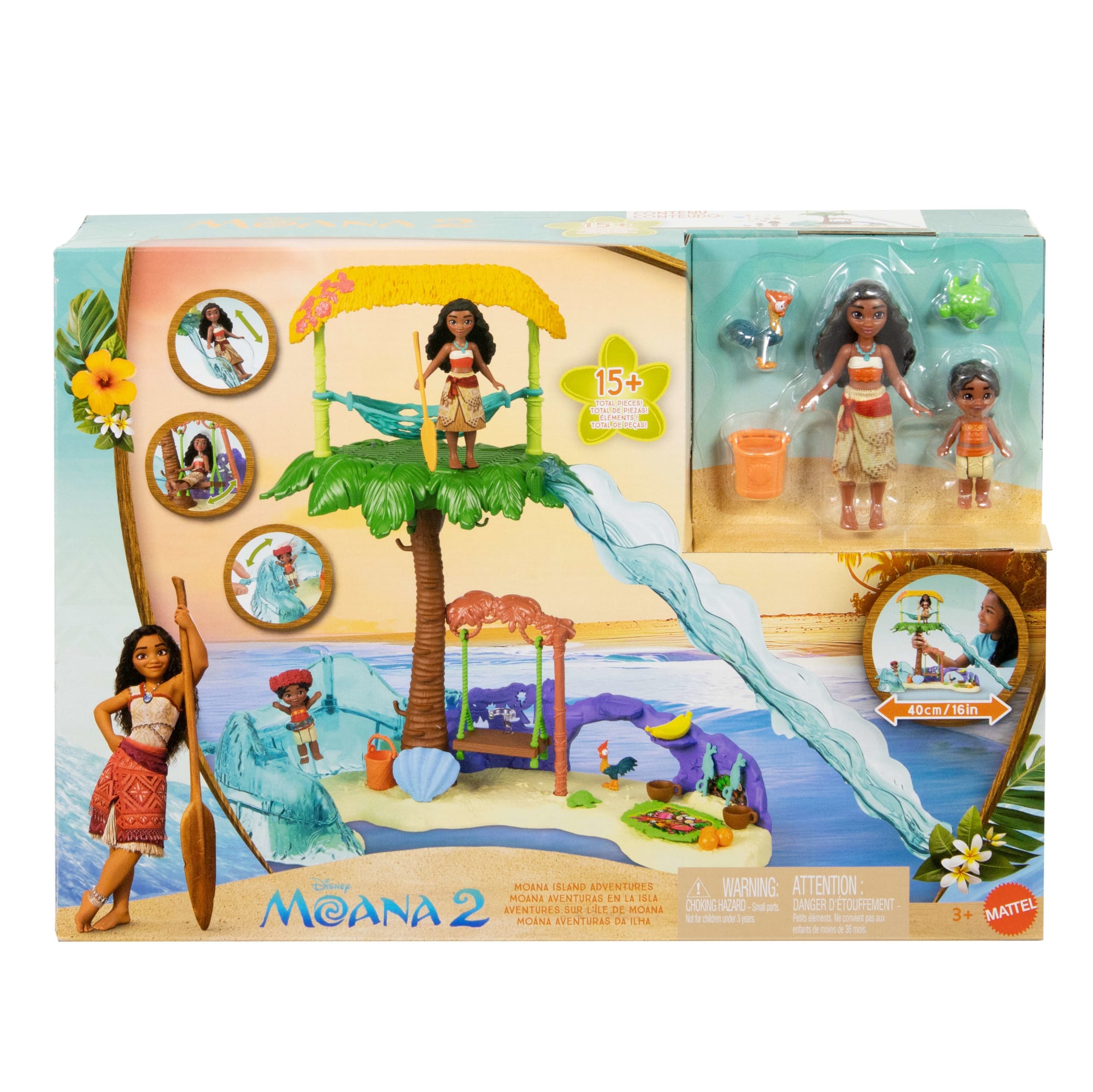 Disney Moana 2 Toys, Moana's Island Adventure Playset With 2 Small Dolls, 2 Friends & 8 Accessories