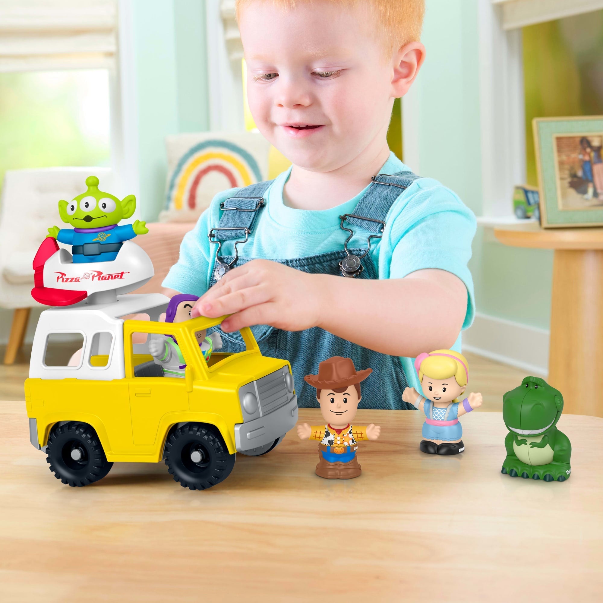 Little People Toy Story Brinquedo para Bebês FP Little People Veículo Buzz Lightyear Pizza Planeta