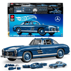 Mattel Brick Shop Hot Wheels Mercedes-Benz 300 Sl, Kit de Construction de Jouets 1600 Pièces de Collection