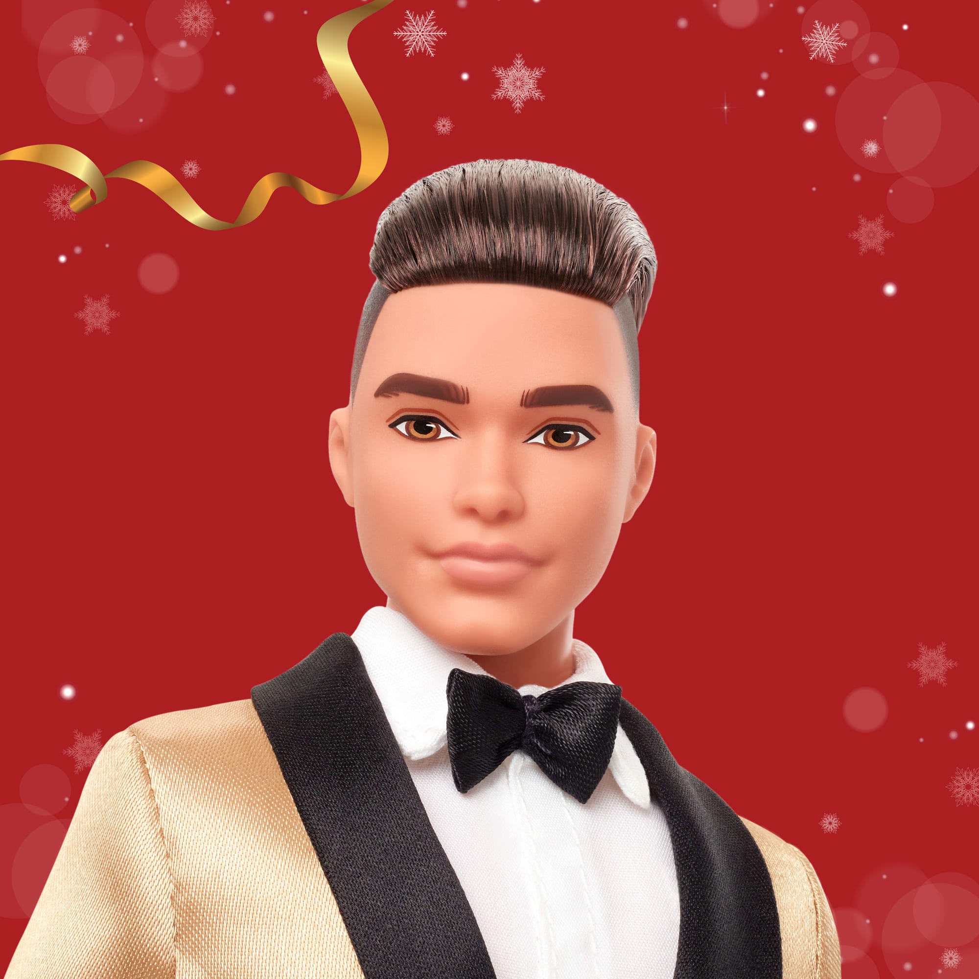 Barbie Signature 2025 Holiday Blonde Ken Collectible Fashion Doll Wearing Full Suit With Golden Jacket