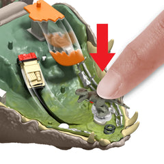 Jurassic World Rebirth Micro Adventure Distortus Rex Playset, interactive Features & 6 Figures