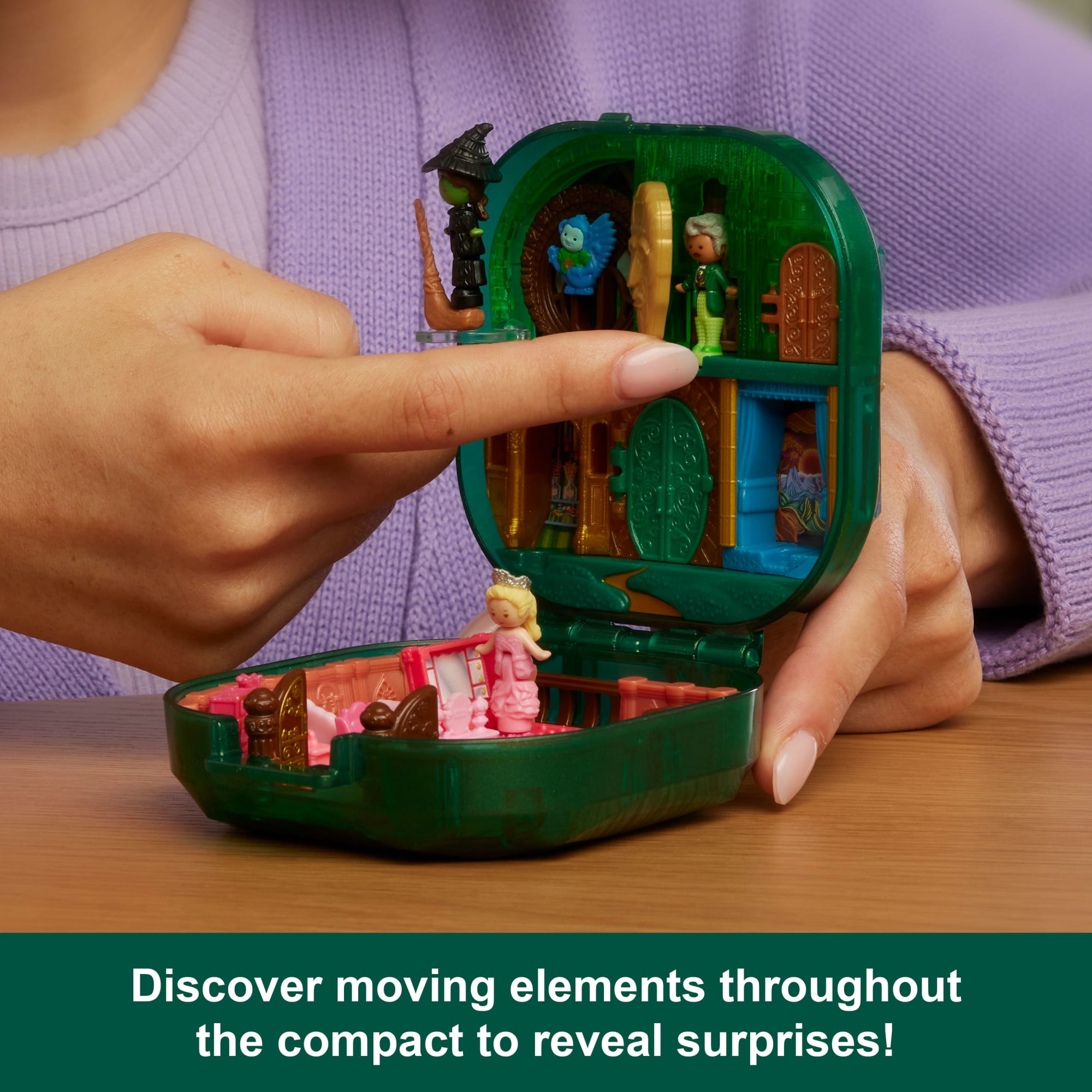 Polly Pocket Micro Dolls And Playset, Collector Wicked Compact With Hat And Bubble Accessories