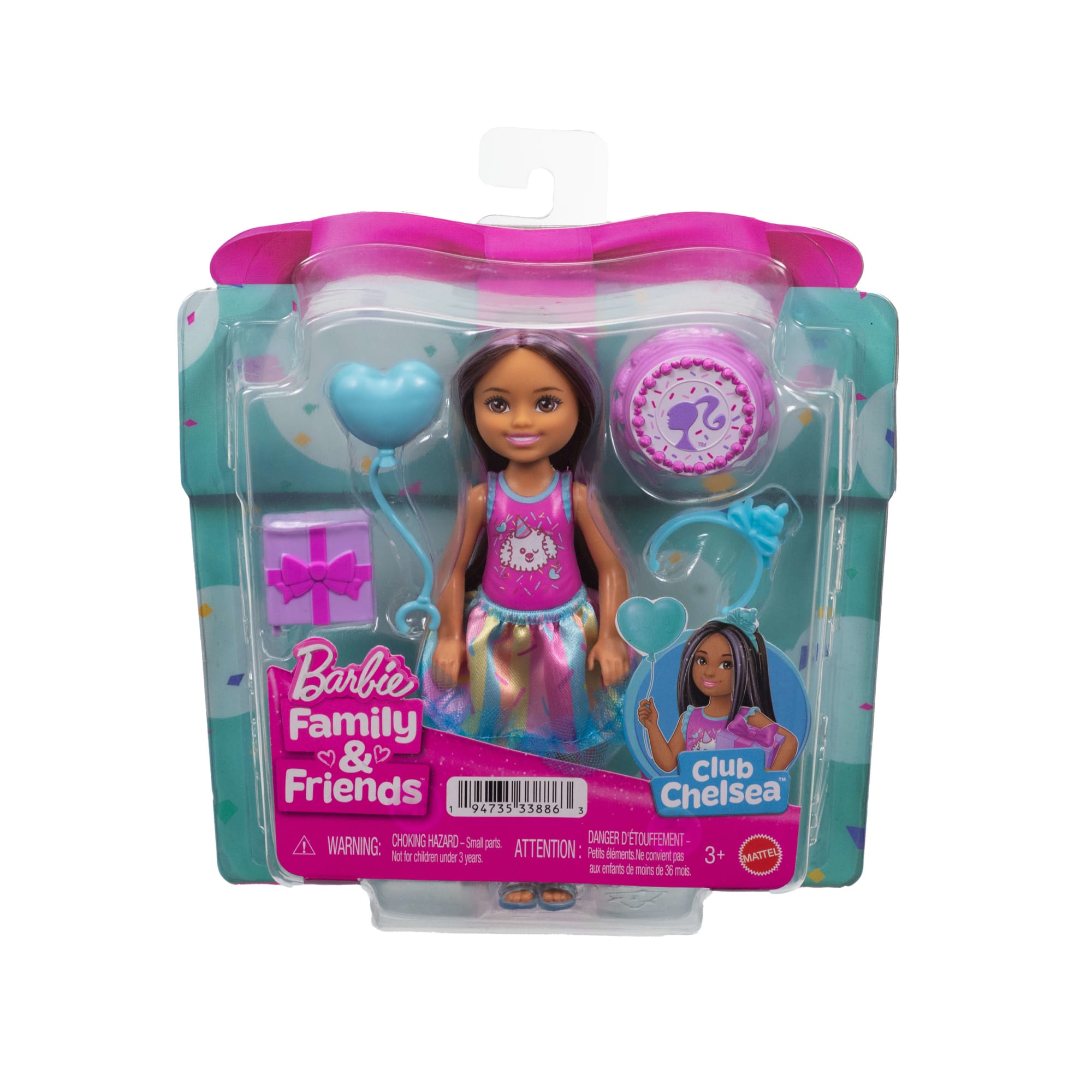 Barbie Family Muñeca Chelsea Cumpleañera Falda Azul