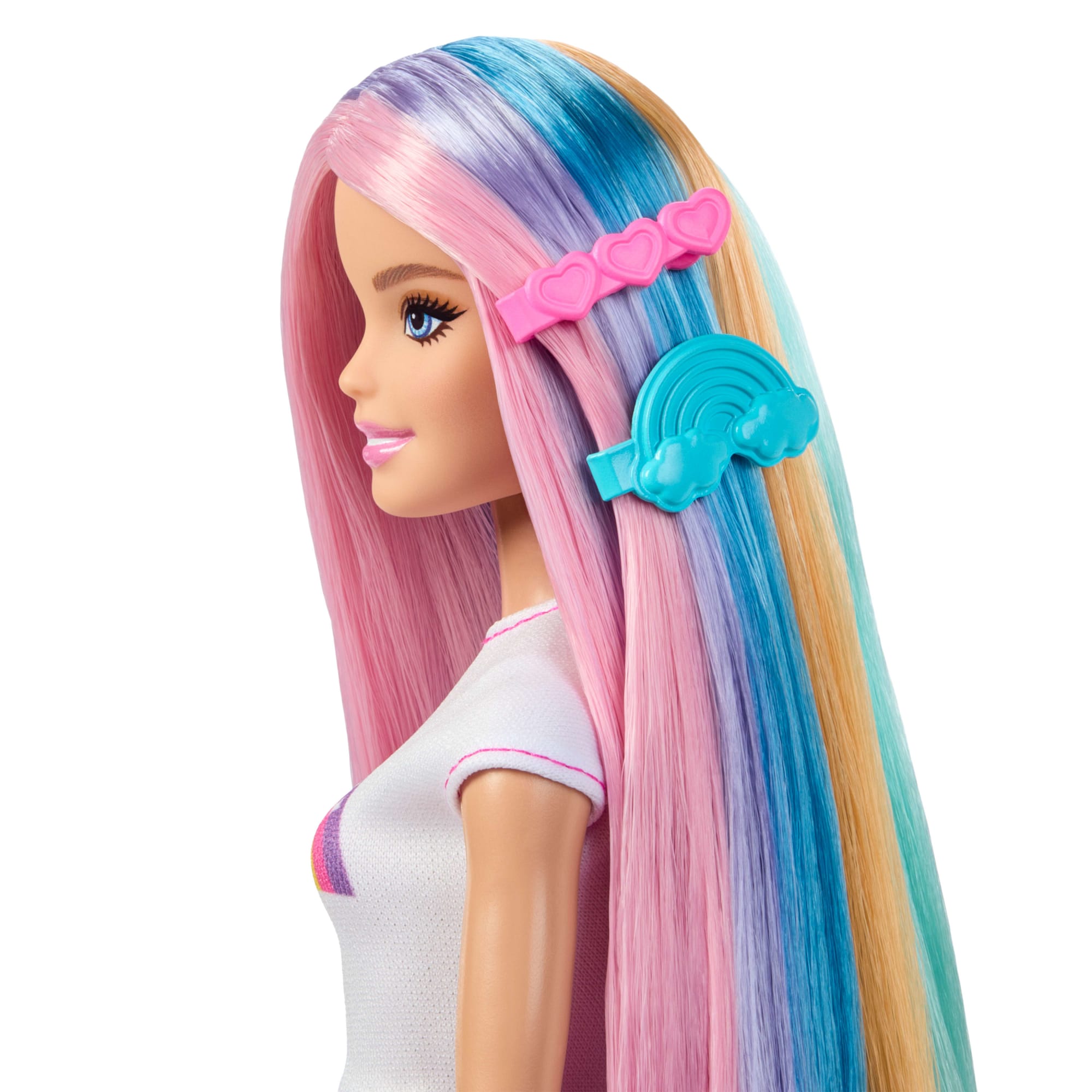 Barbie Rainbow Sparkle Hair Fashion Doll With Extra-Long Hair And 12 Styling Accessories