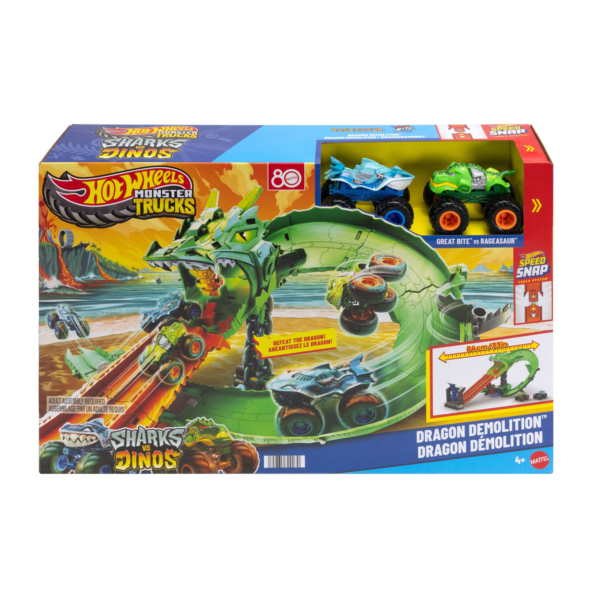 Hot Wheels Monster Trucks Démolition du Dragon