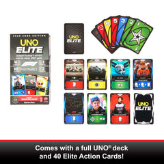 UNO Elite Formula 1 2025 Core Edition Starter Pack Card Game With 4 Game Booster Packs & 2 Promo Cards