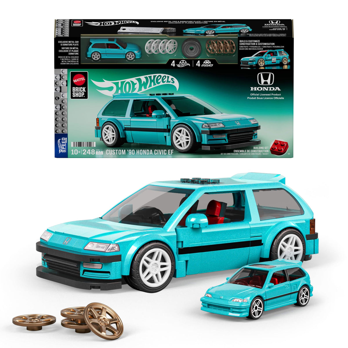 Mattel Brick Shop Hot Wheels Juguete de Construcción Speed Custom '90 Honda Civic EF