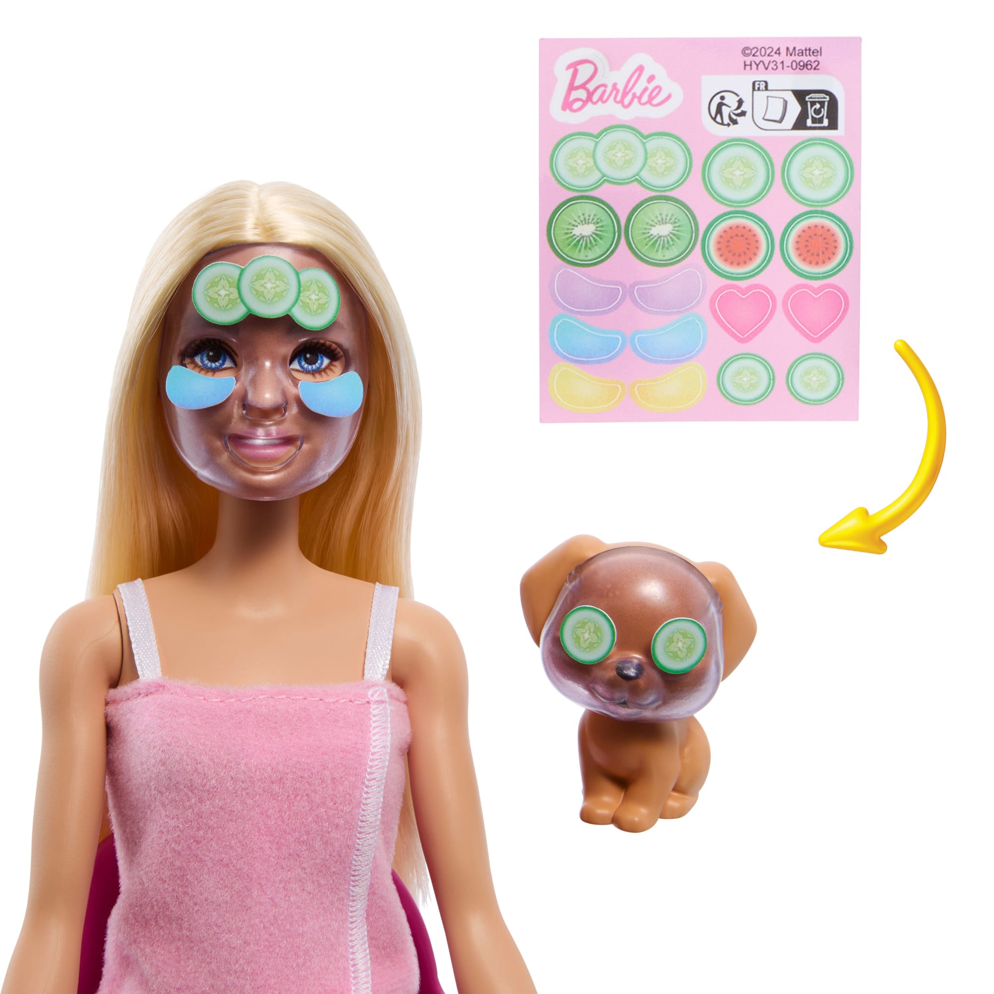 Barbie Face Mask Toy Playset & Doll With 10+ Spa Accessories including 3 Powder Packs To Make Dough Masks