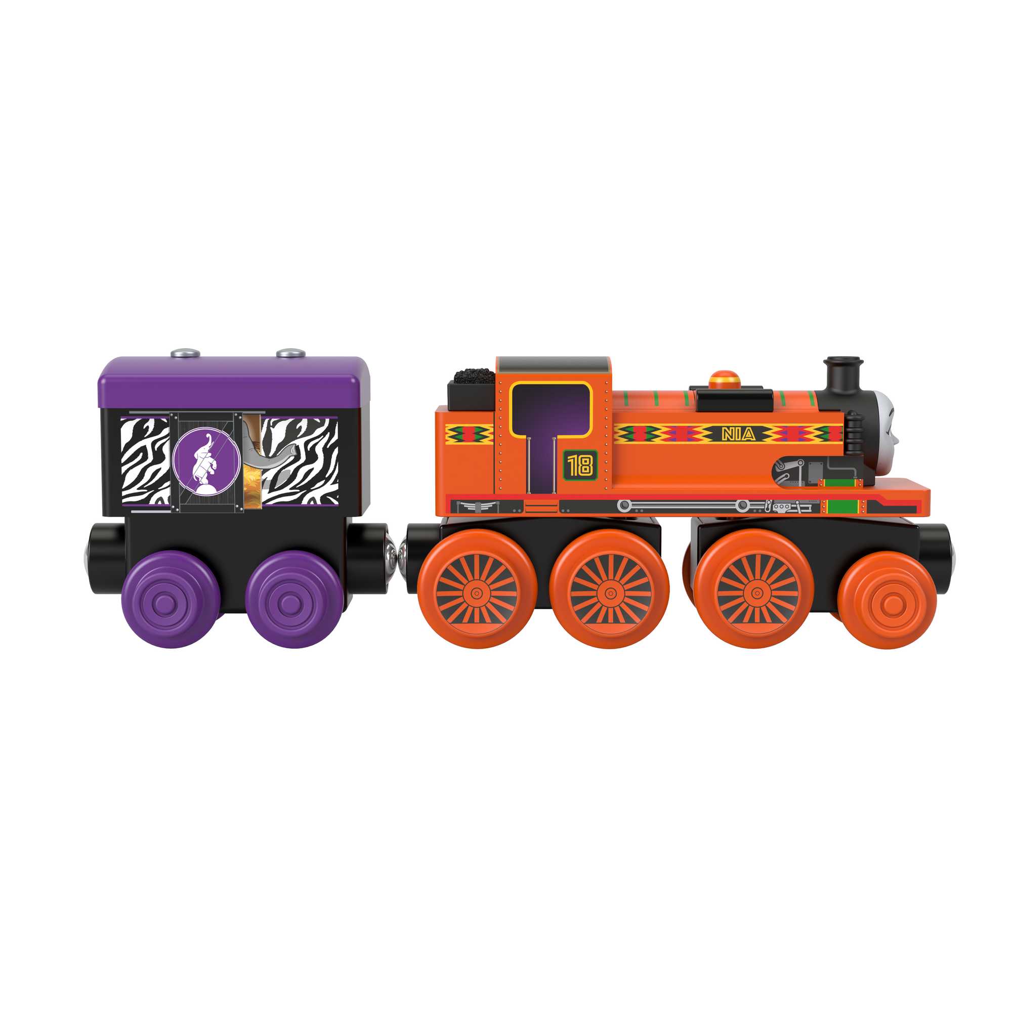 Fisher-Price Thomas et ses Amis Piste en Bois Locomotive Nia et Wagon