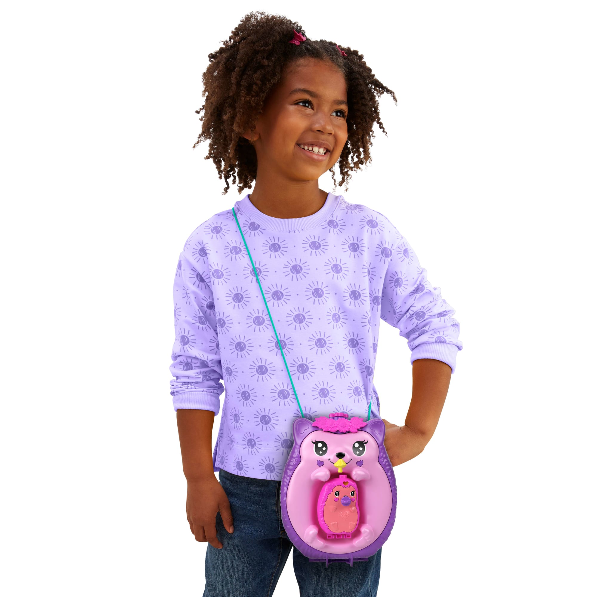 Polly Pocket Conjunto de Brinquedo Compacto Mundo Surpresa Ouriço Mamãe e Bebê