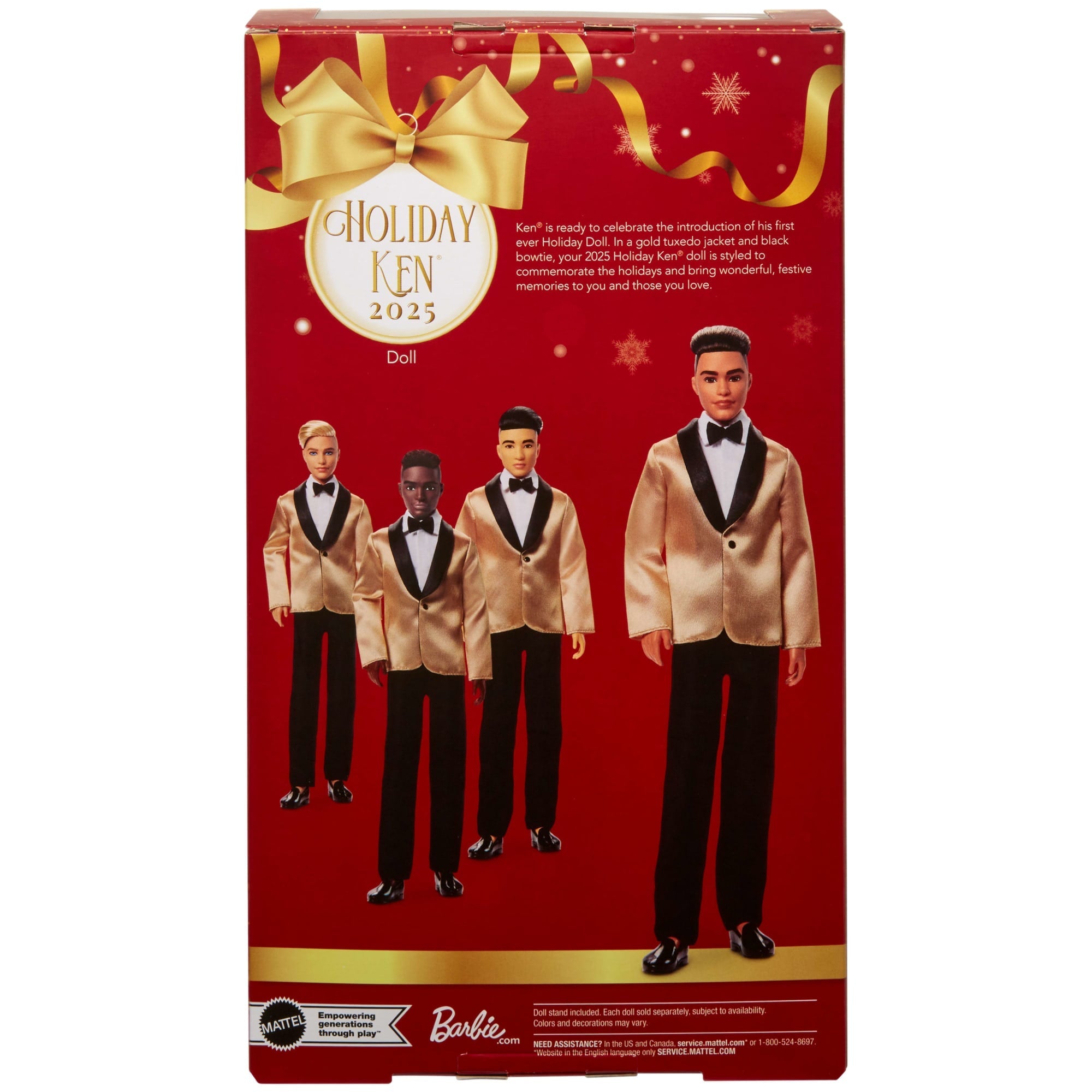 Barbie Signature 2025 Holiday Blonde Ken Collectible Fashion Doll Wearing Full Suit With Golden Jacket