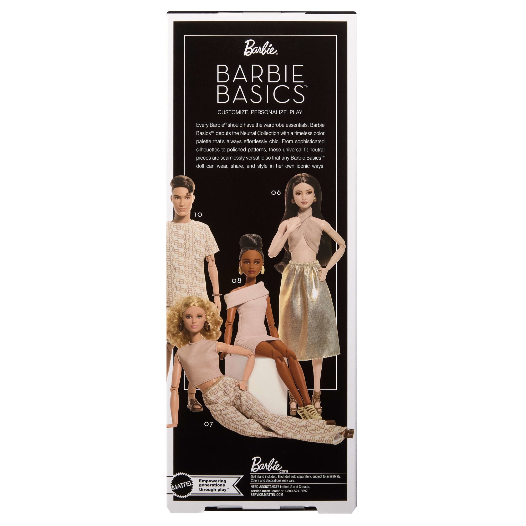 Barbie-Barbie Basics Modèle 09-Poupée Brune Avec Robe Dorée