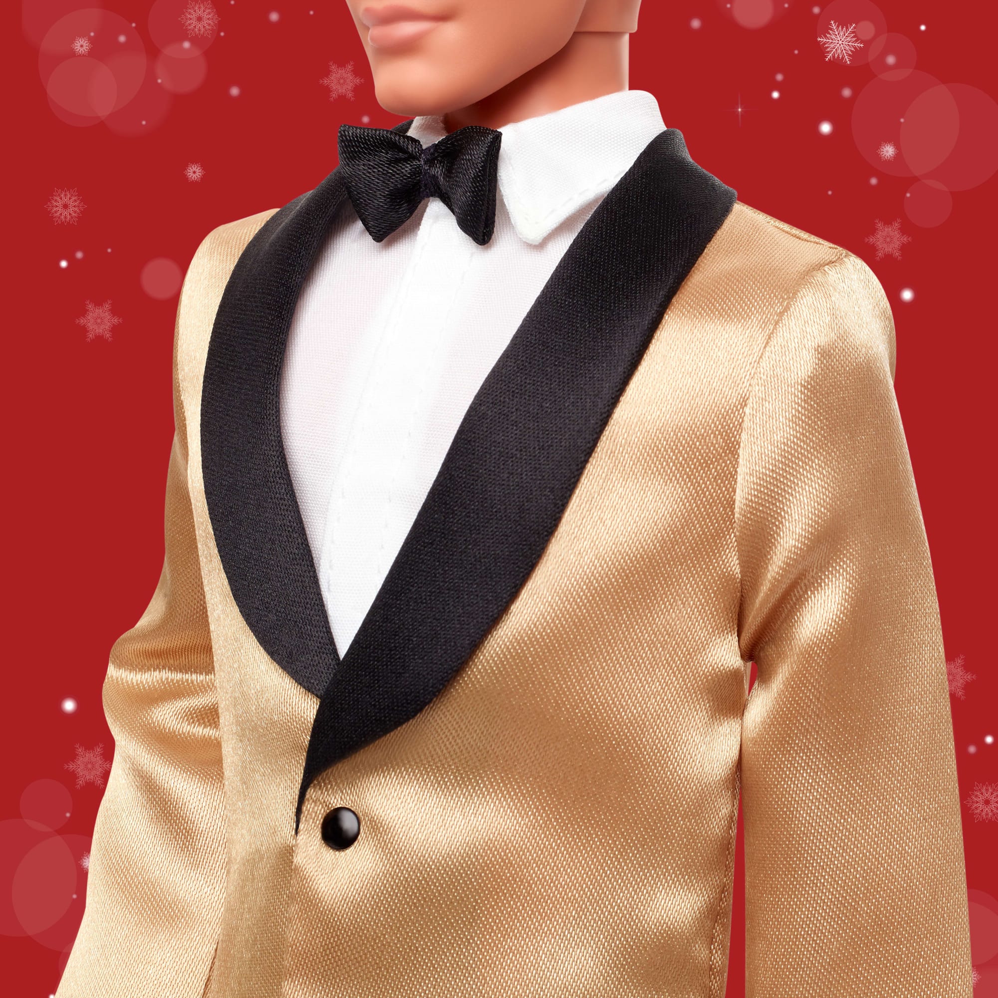 Barbie Signature 2025 Holiday Blonde Ken Collectible Fashion Doll Wearing Full Suit With Golden Jacket