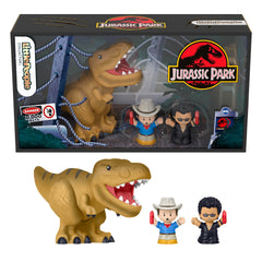 Little People Collector Jurassic Park Special Edition Set With Dinosaur For Movie Fans, 3 Figures