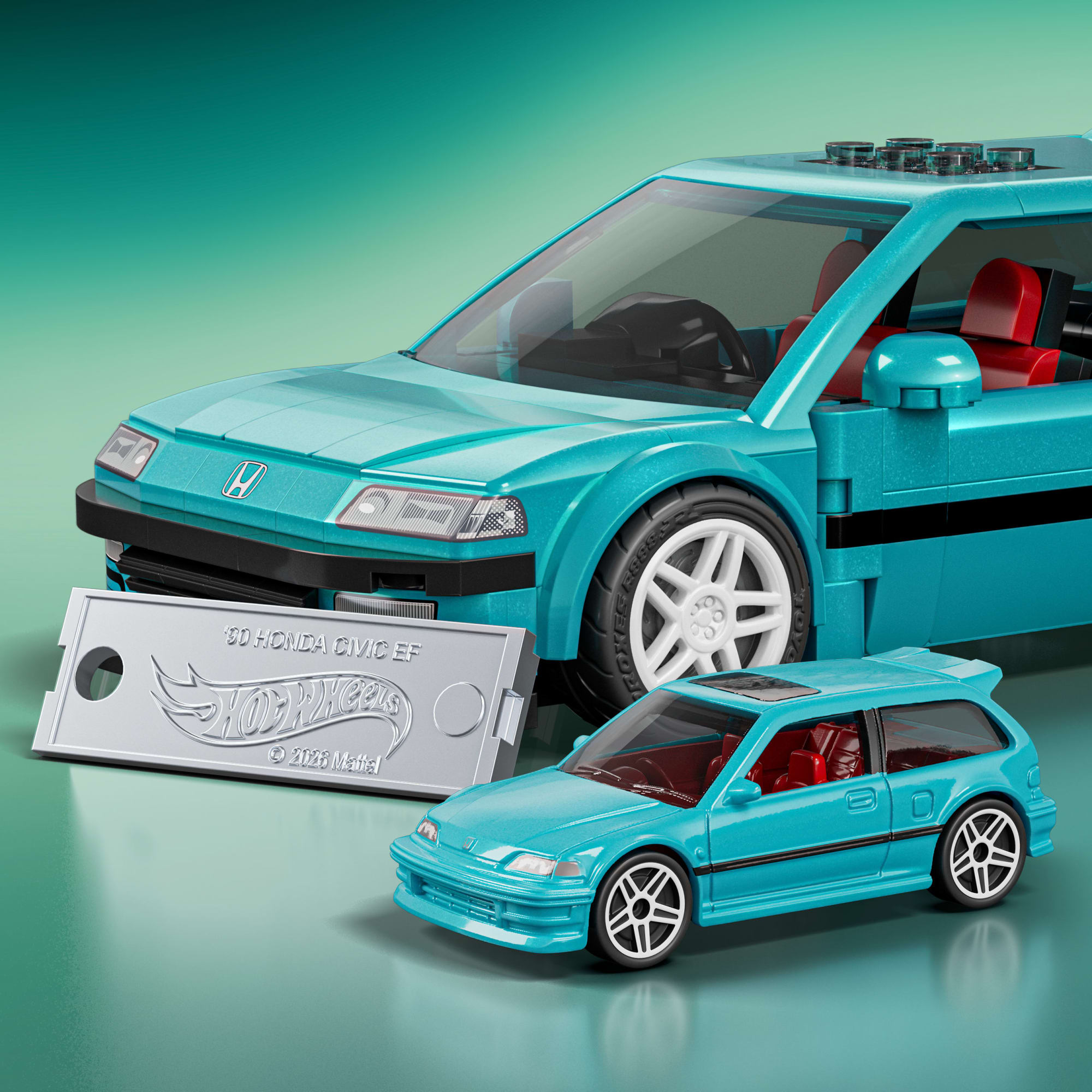 Mattel Brick Shop Hot Wheels Juguete de Construcción Speed Custom '90 Honda Civic EF
