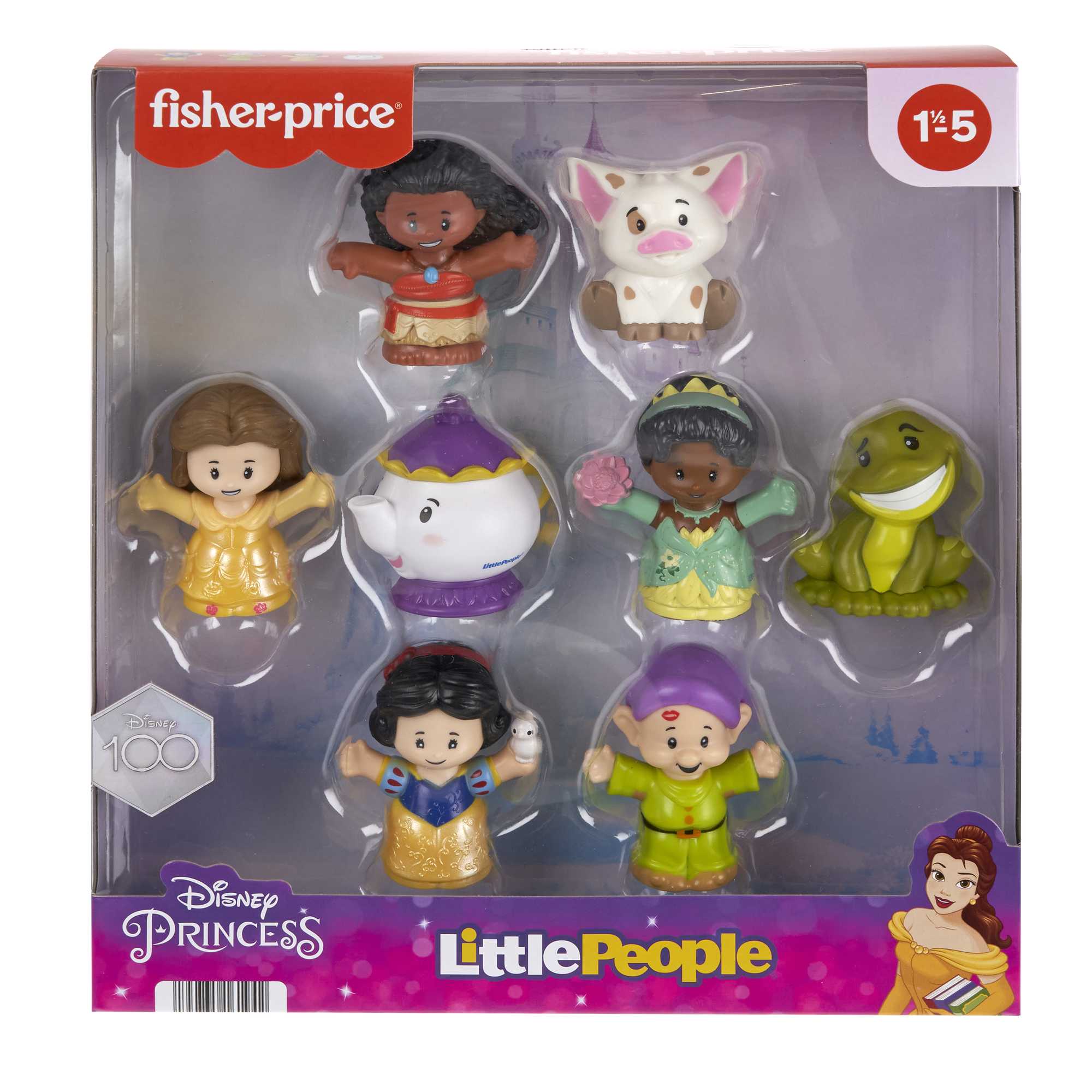 Fisher-Price Little People Disney Princess Story Duos Figure Pack, Toddler Toys, 8 Pieces