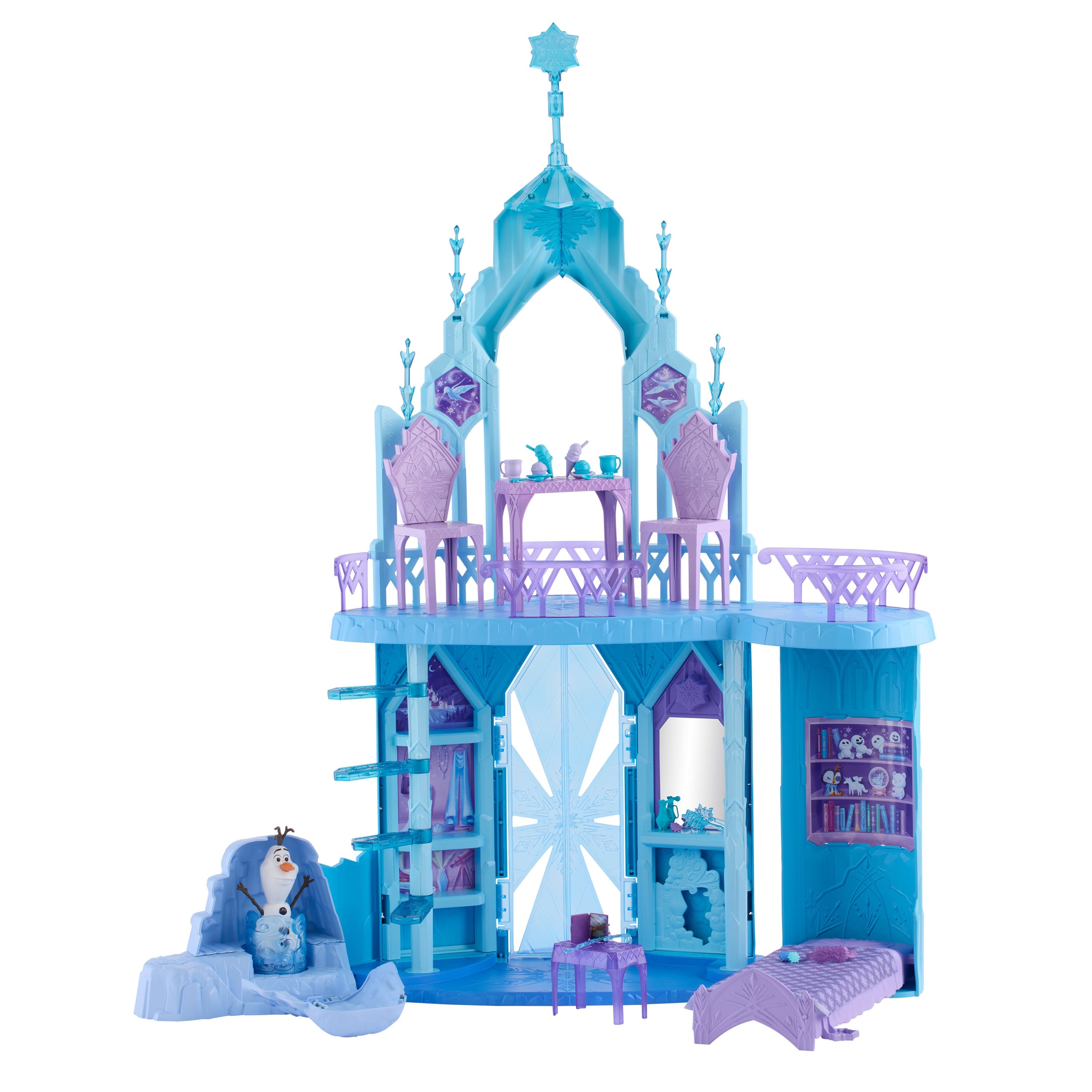 Disney Frozen Elsa's Frozen Ice Palace Castle Playset With Olaf, 5 Play Areas & 21 Accessories