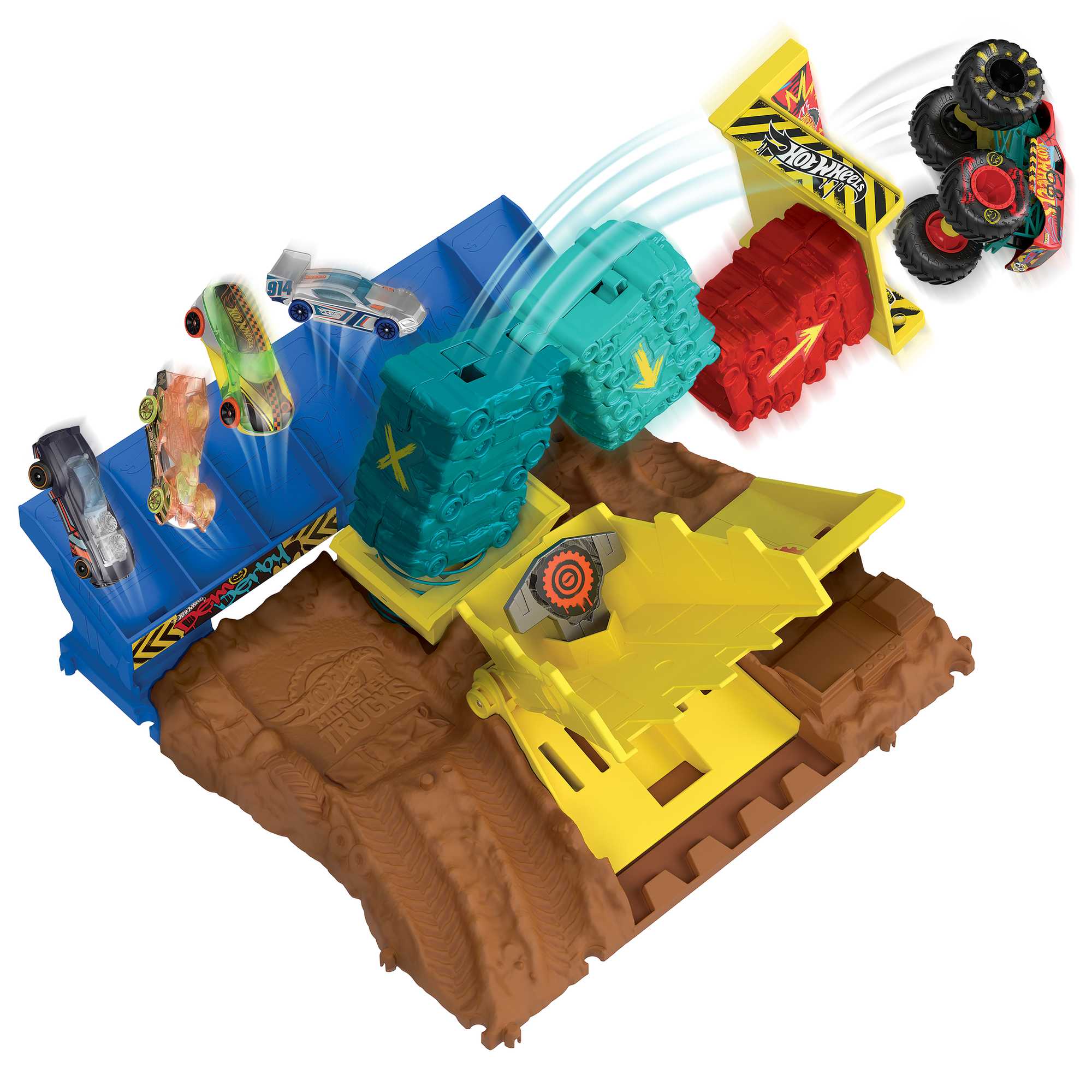 Hot Wheels Mt Arena Smashers demo derby Défi Saut de Véhicule