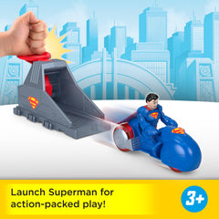 Imaginext DC Super Friends Launcher Set With 3-Inch Superman Action Figure, Toy Vehicle & Housing Unit