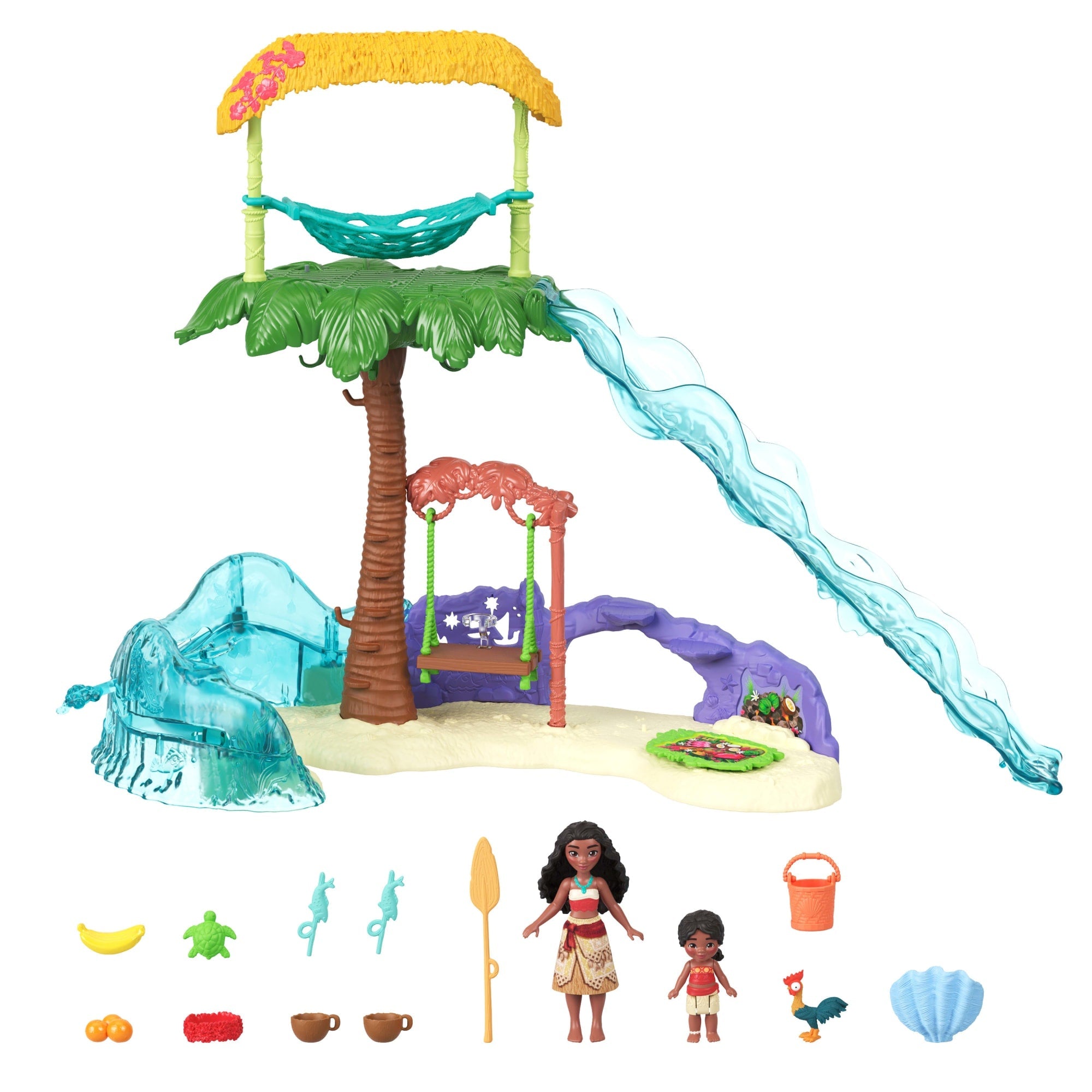 Disney Moana 2 Toys, Moana's Island Adventure Playset With 2 Small Dolls, 2 Friends & 8 Accessories