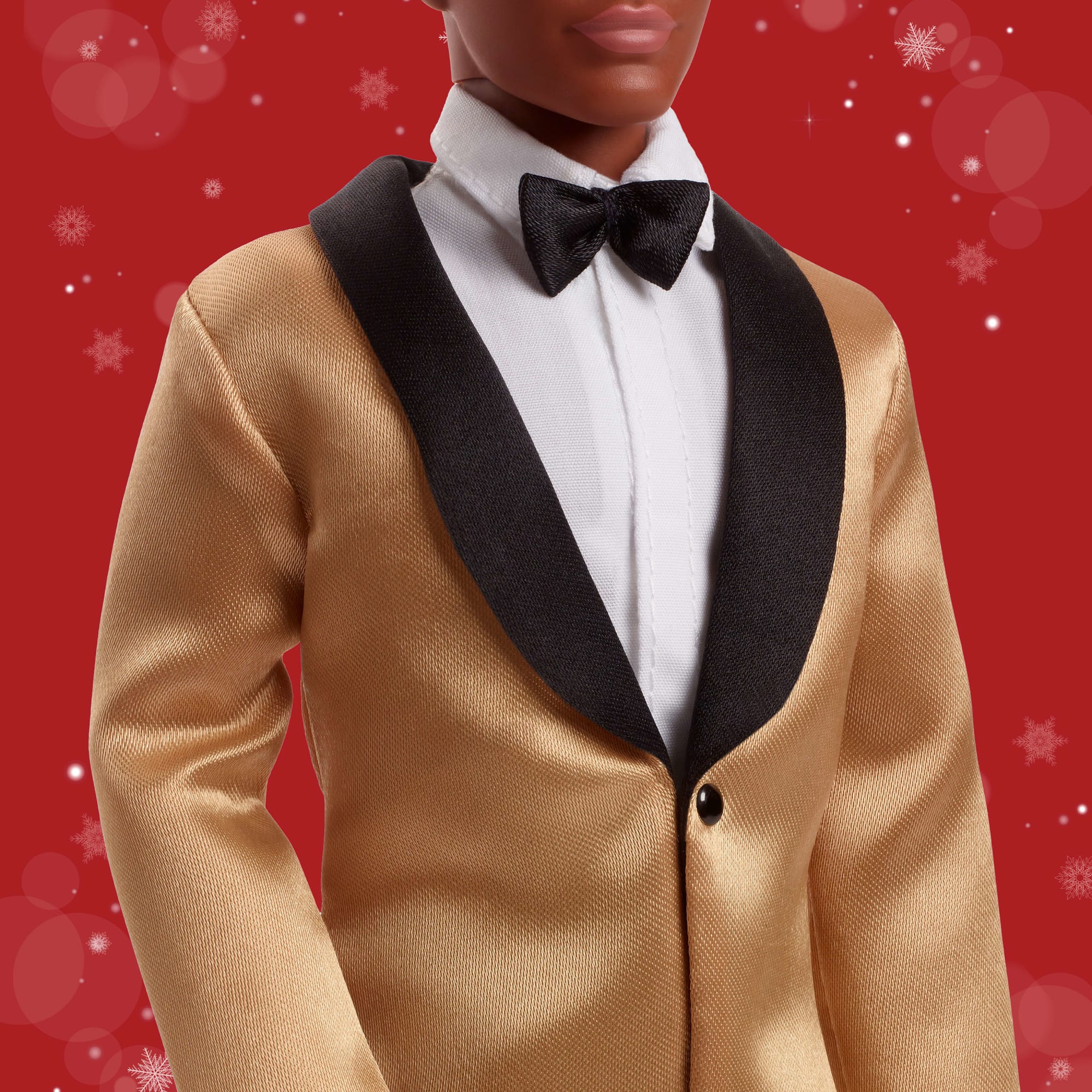 Barbie Signature 2025 Holiday Dark Brown Hair Ken Collectible Fashion Doll Wearing Full Suit With Golden Jacket