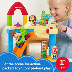 Fisher-Price Little People Disney & Pixar Toy Story Andy's Room Toddler Playset, Woody & RC Vehicle