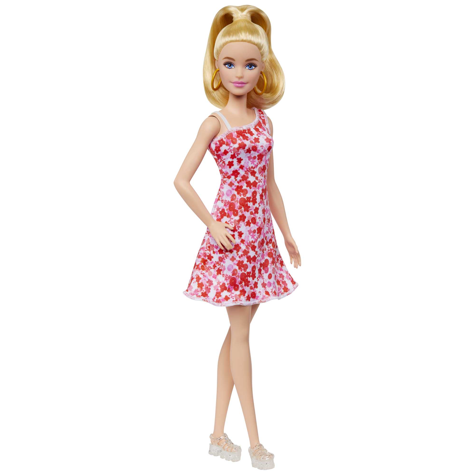 Barbie Fashionistas Doll #205 With Blond Ponytail And Floral Dress
