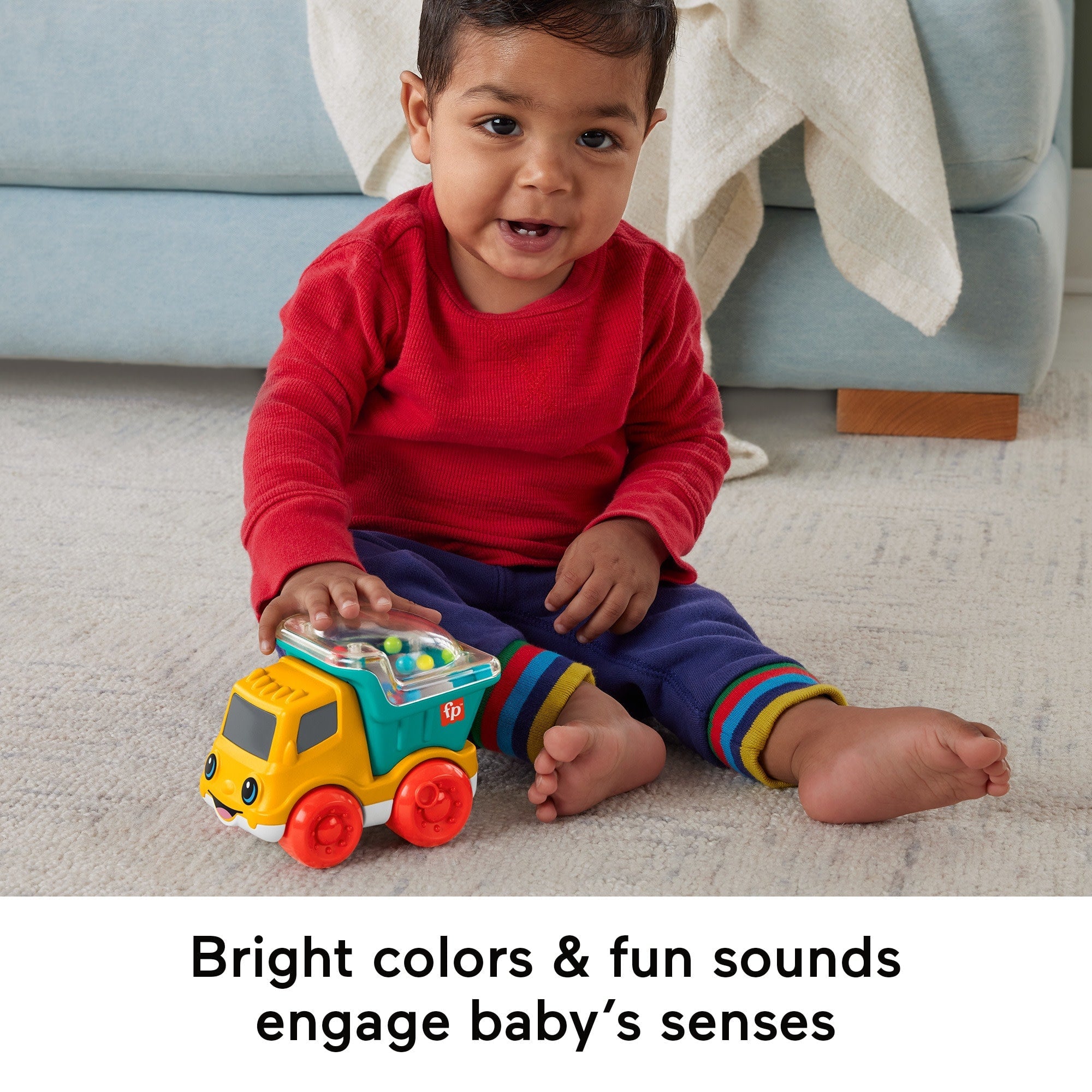 Fisher-Price Poppity Pop Dump Truck Push-Along Toy Ball Popper Vehicle For Infants