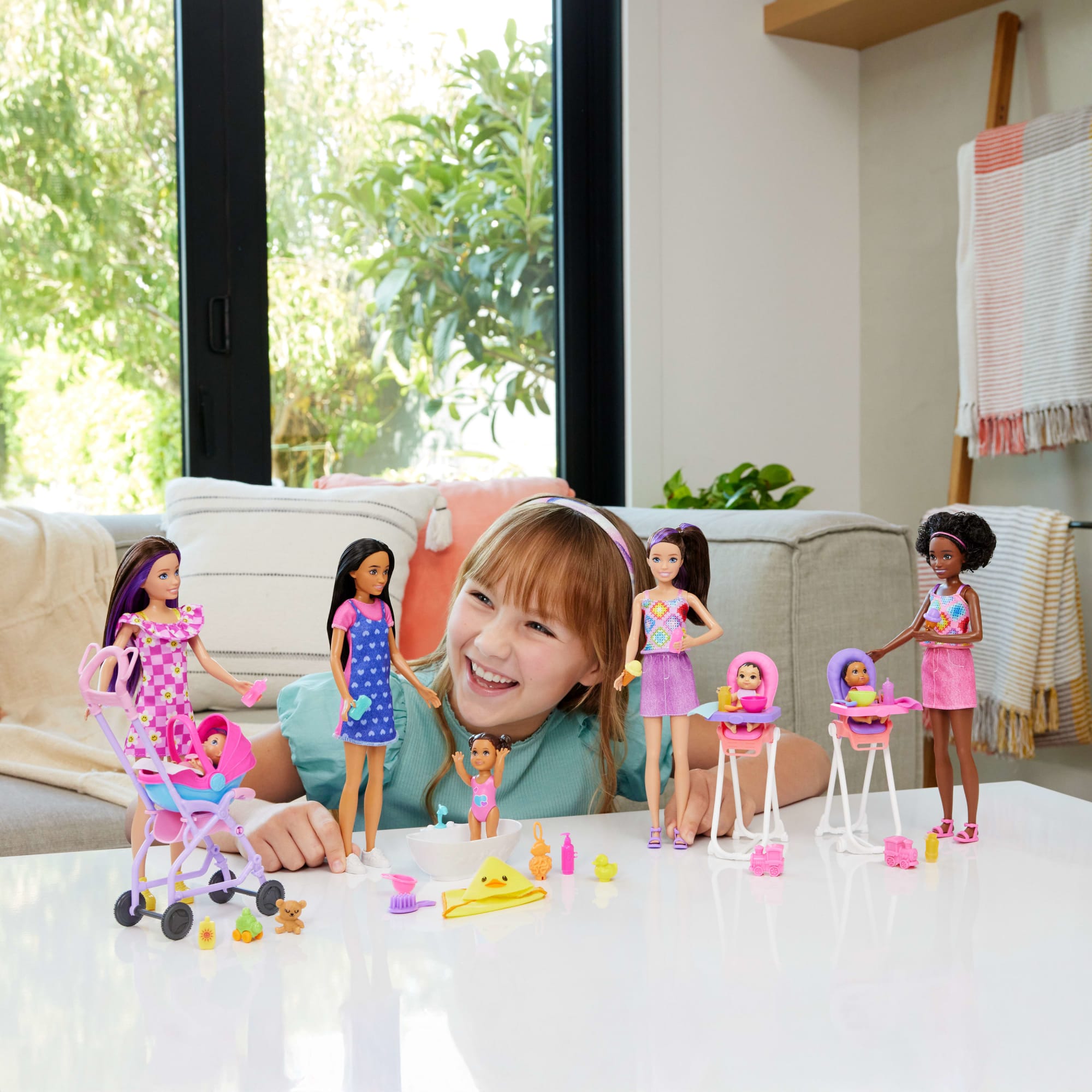 Barbie Skipper Babysitters Inc. Playset With Skipper Doll, Toddler Doll, High Chair & 8 Accessories