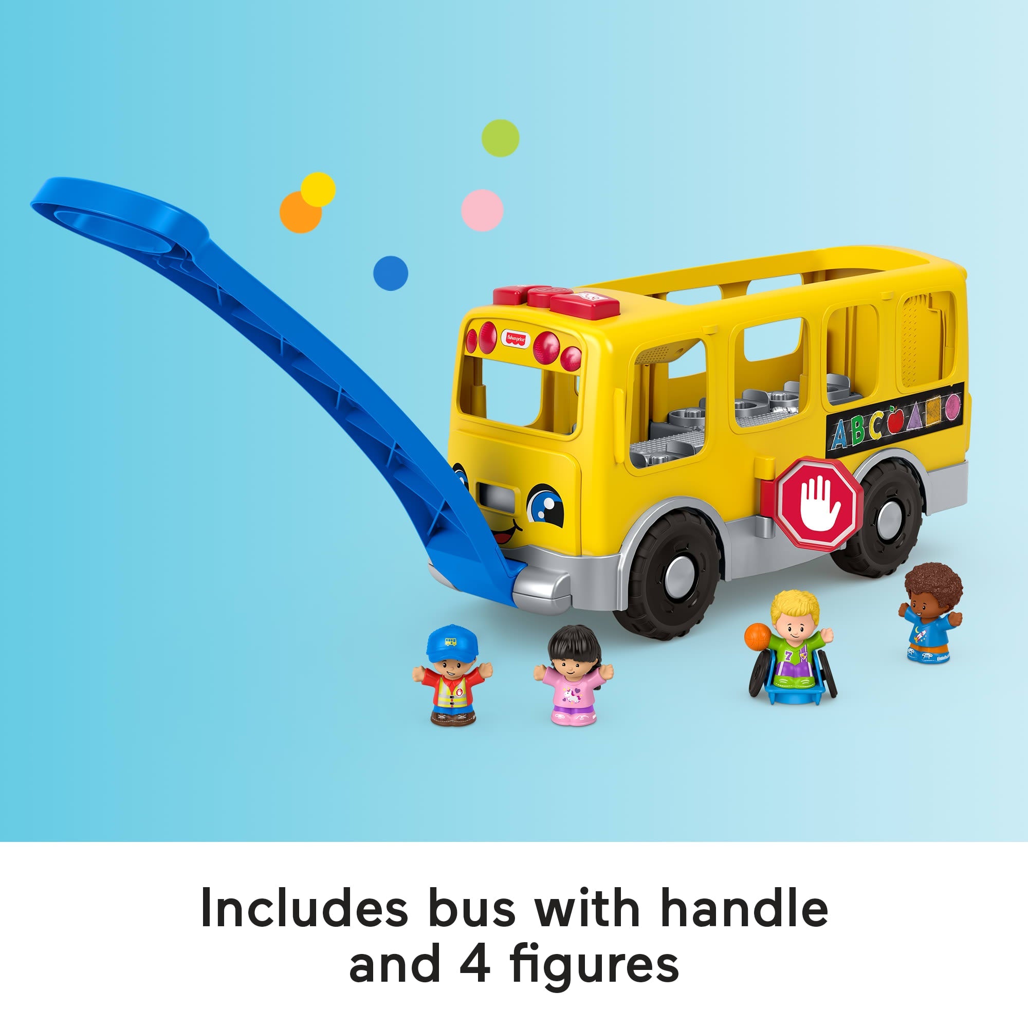 Fisher-Price Little People Big Yellow School Bus Pull-Along Toddler Learning Toy, Multilanguage Version
