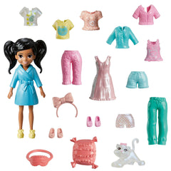 Polly Pocket Coffret Poupée et 18 Accessoires, Chaton Nacré