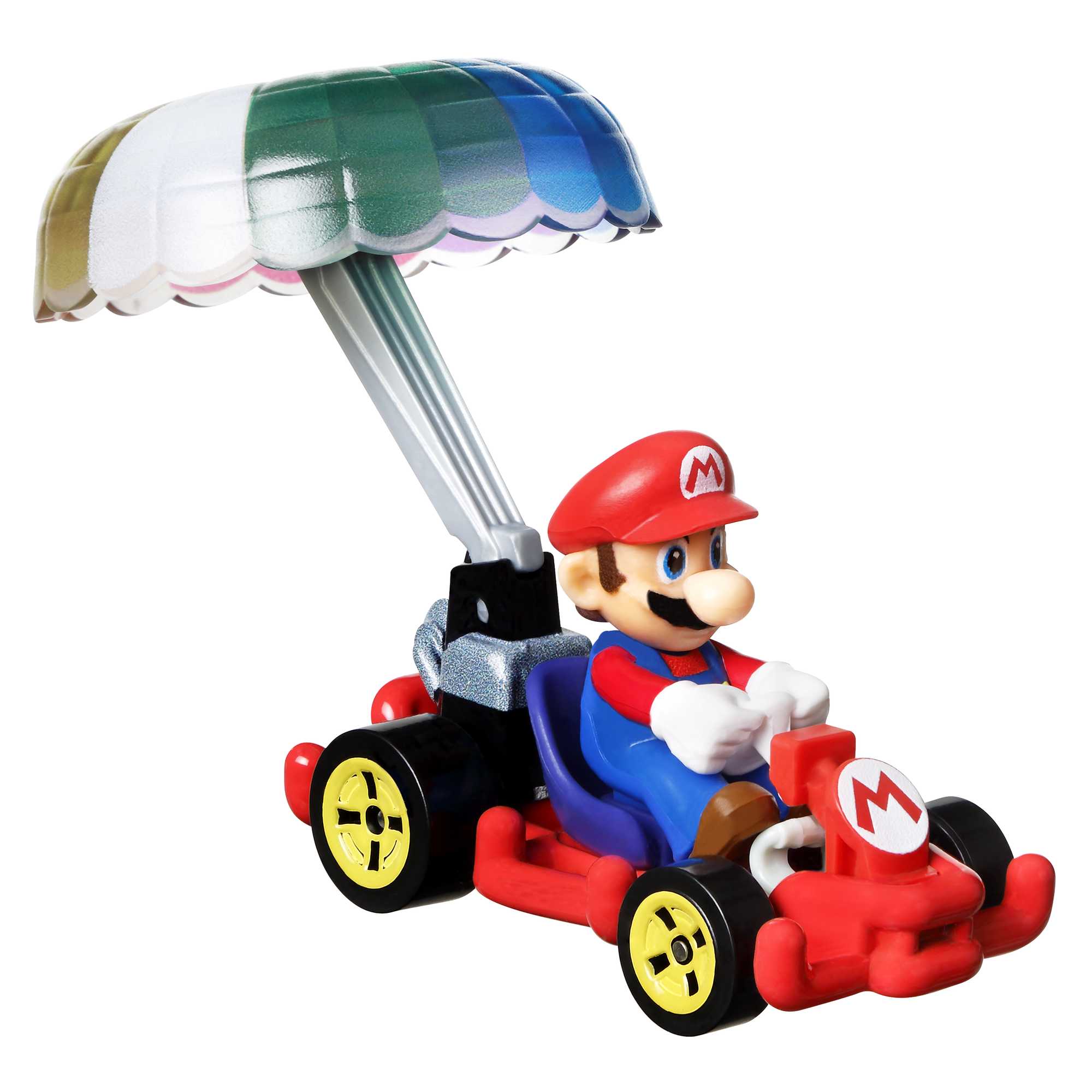 Hot Wheels Mario Kart Vehículo de Juguete Mario Pipe Frame con Paracaídas