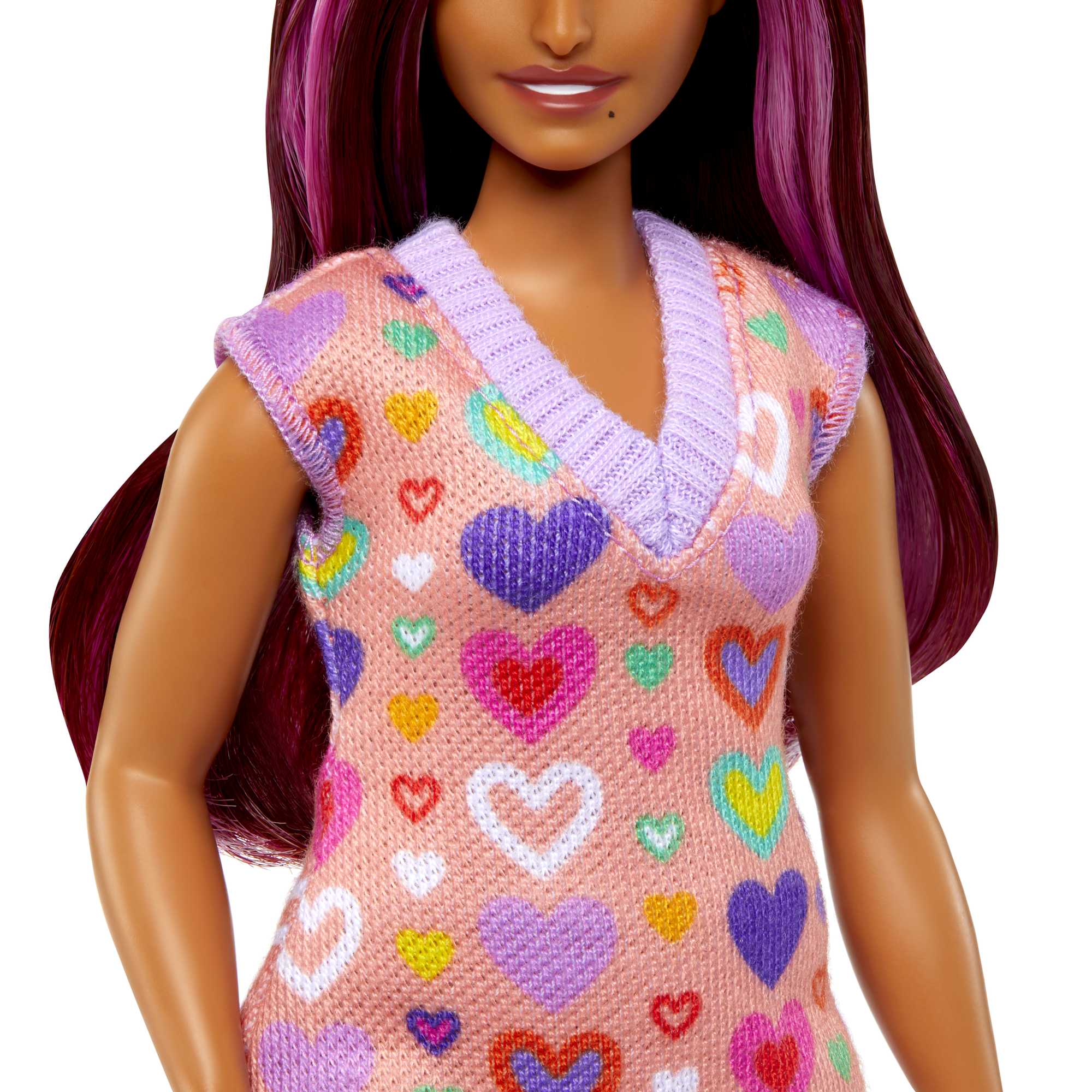 Barbie Fashionistas Doll #207 With Pink-Streaked Hair And Heart Dress