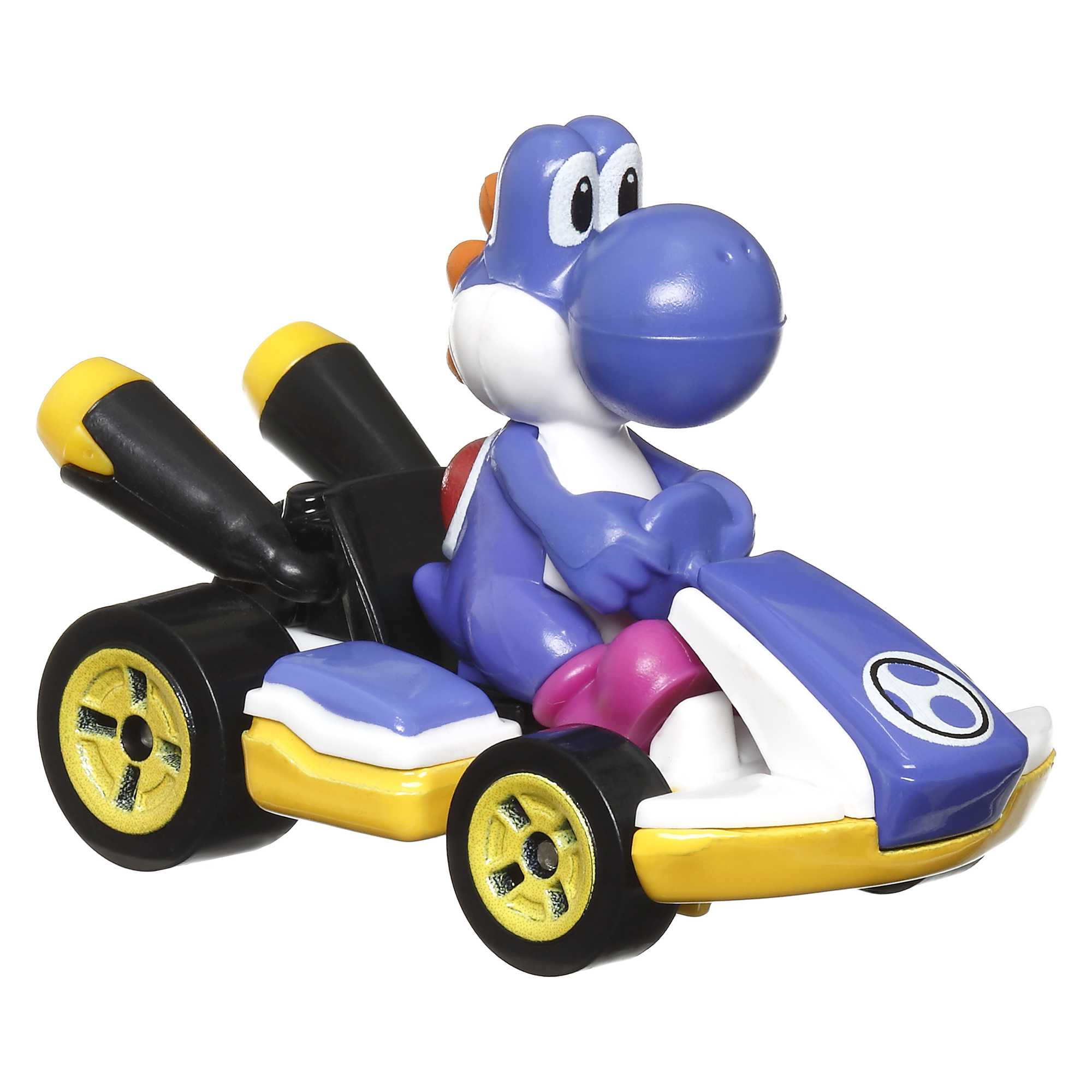 Hot Wheels Mario Kart Vehículo de Juguete Yoshi Estándar Kart Azul Obscuro