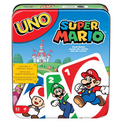 UNO Super Mario Card Game, Video Game Themed Travel Game in Collectible Storage Tin