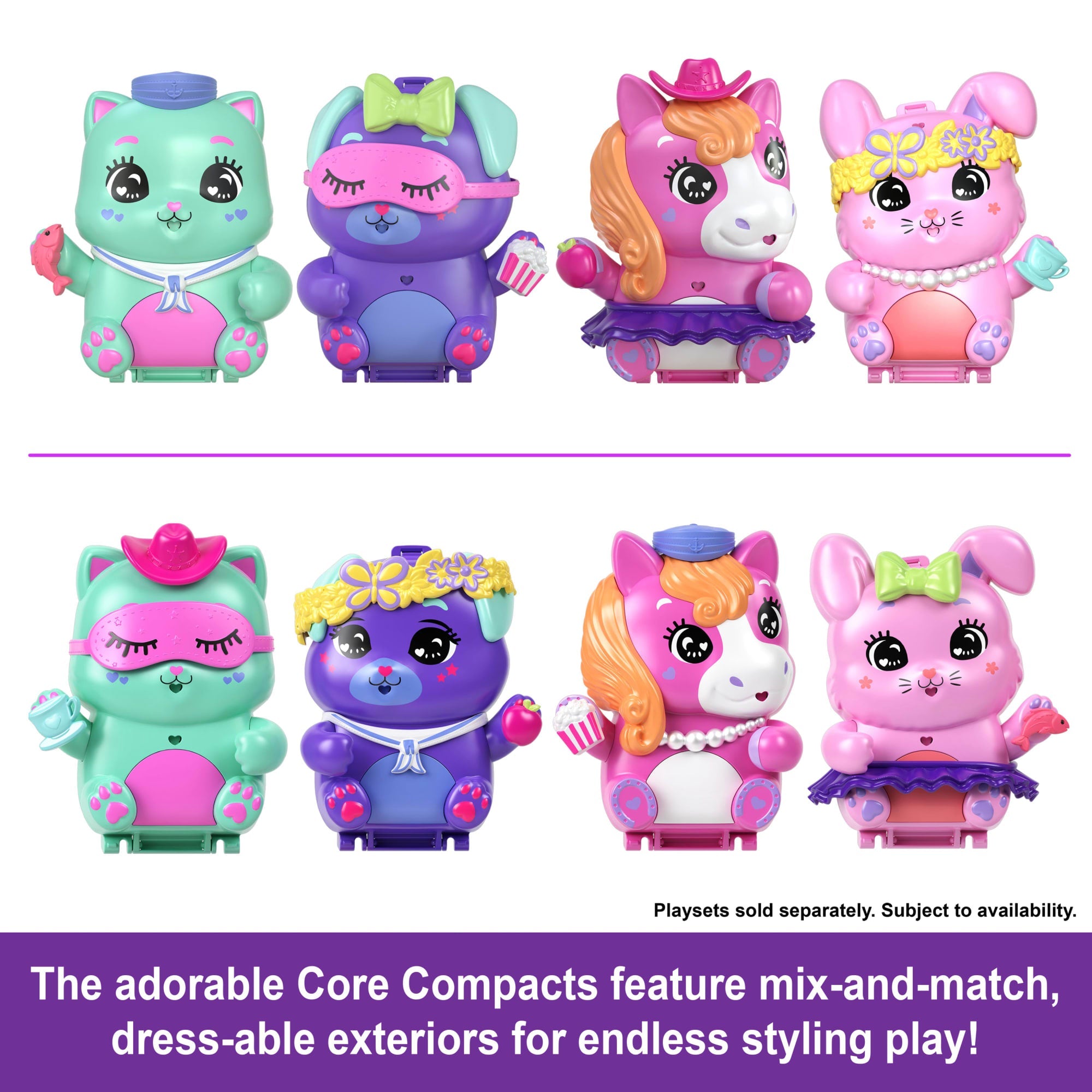 Polly Pocket Pony Rodeo Compact Playset With 1 Micro Doll And Pet Horses, Travel Toy With Food & Styling Accessories