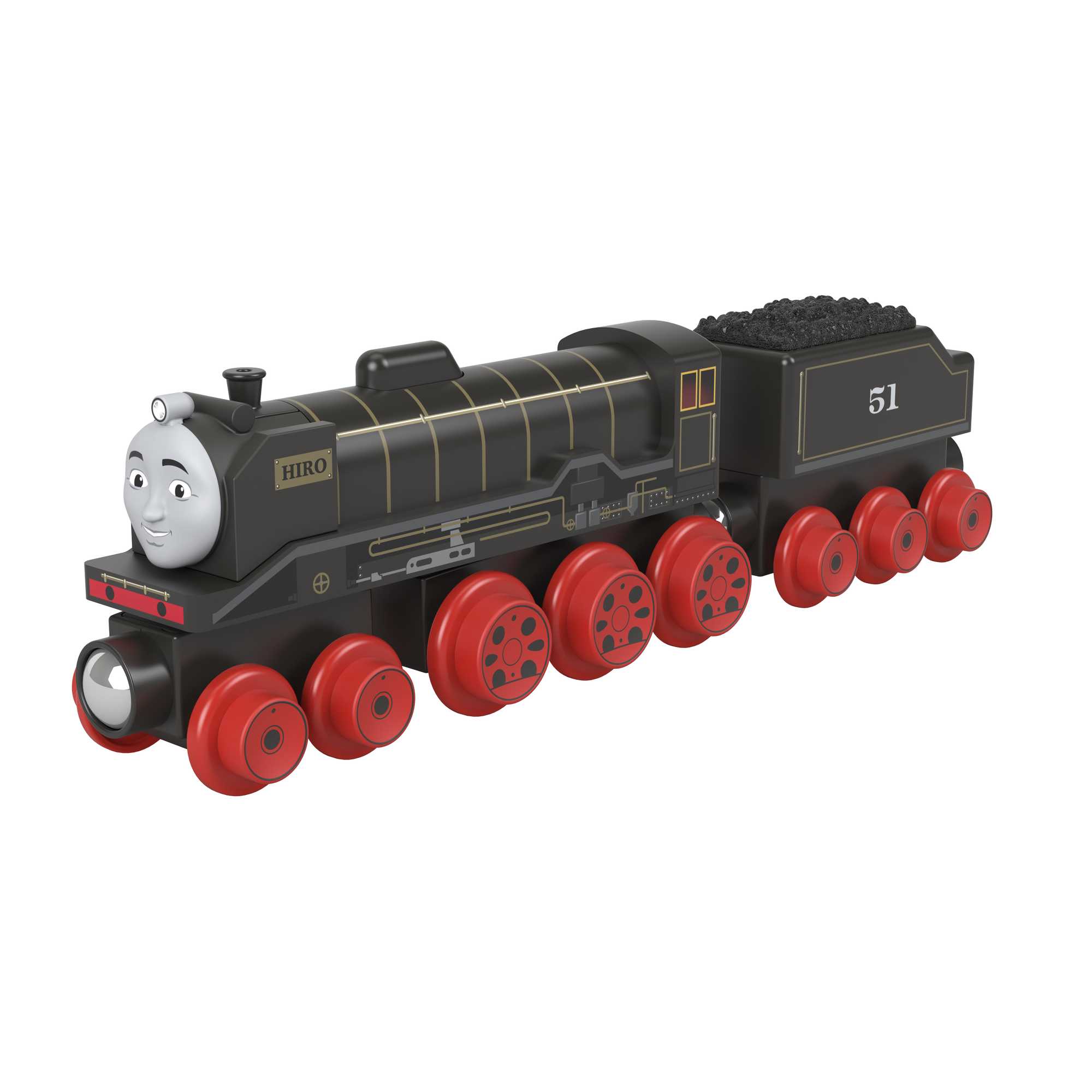 Fisher-Price Thomas et ses Amis Piste en Bois Locomotive Hiro et Wagon de Charbon